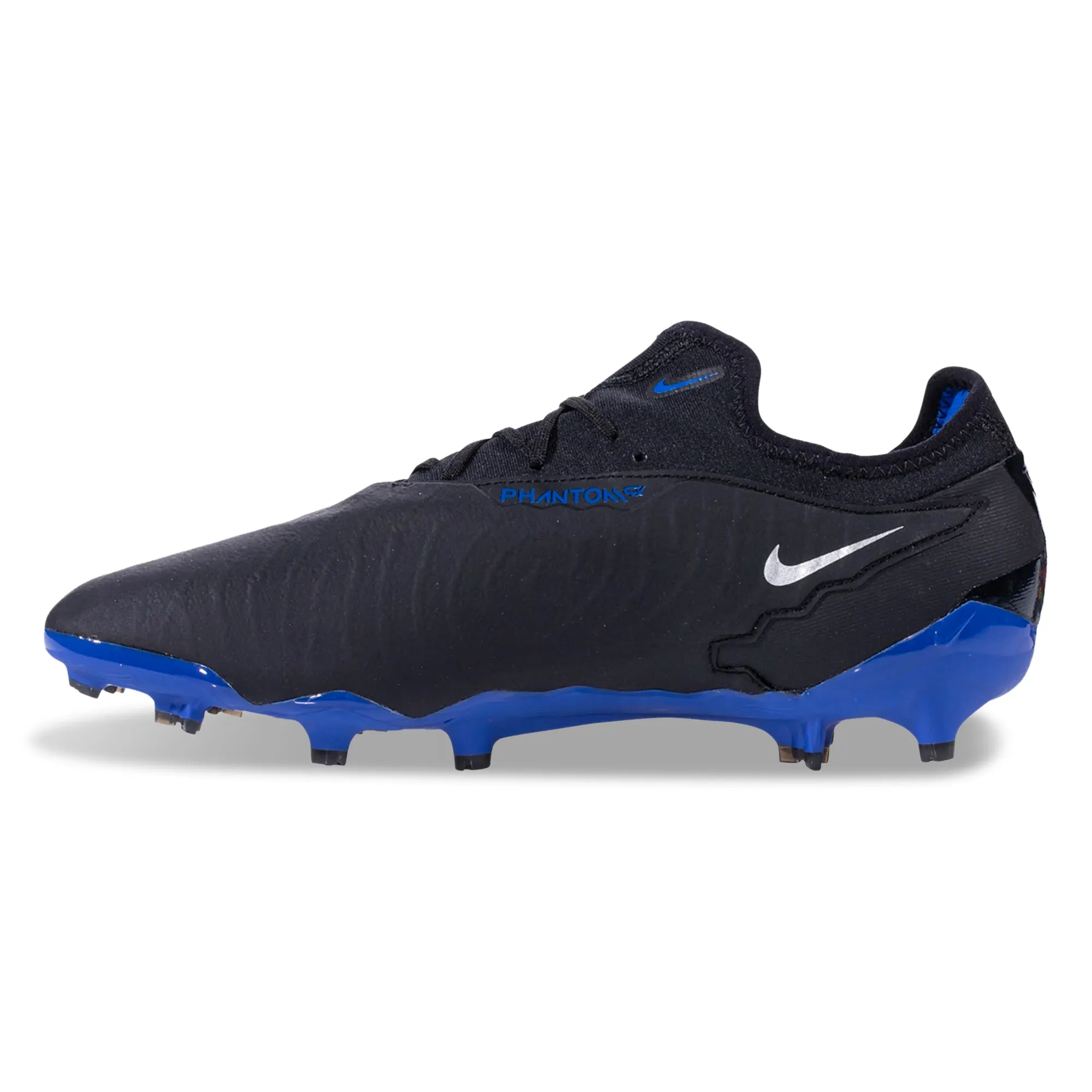 Traction Pad Nike Phantom GX Pro Firm Ground Soccer Cleats (Black/Chrome-Hyper Royal)
