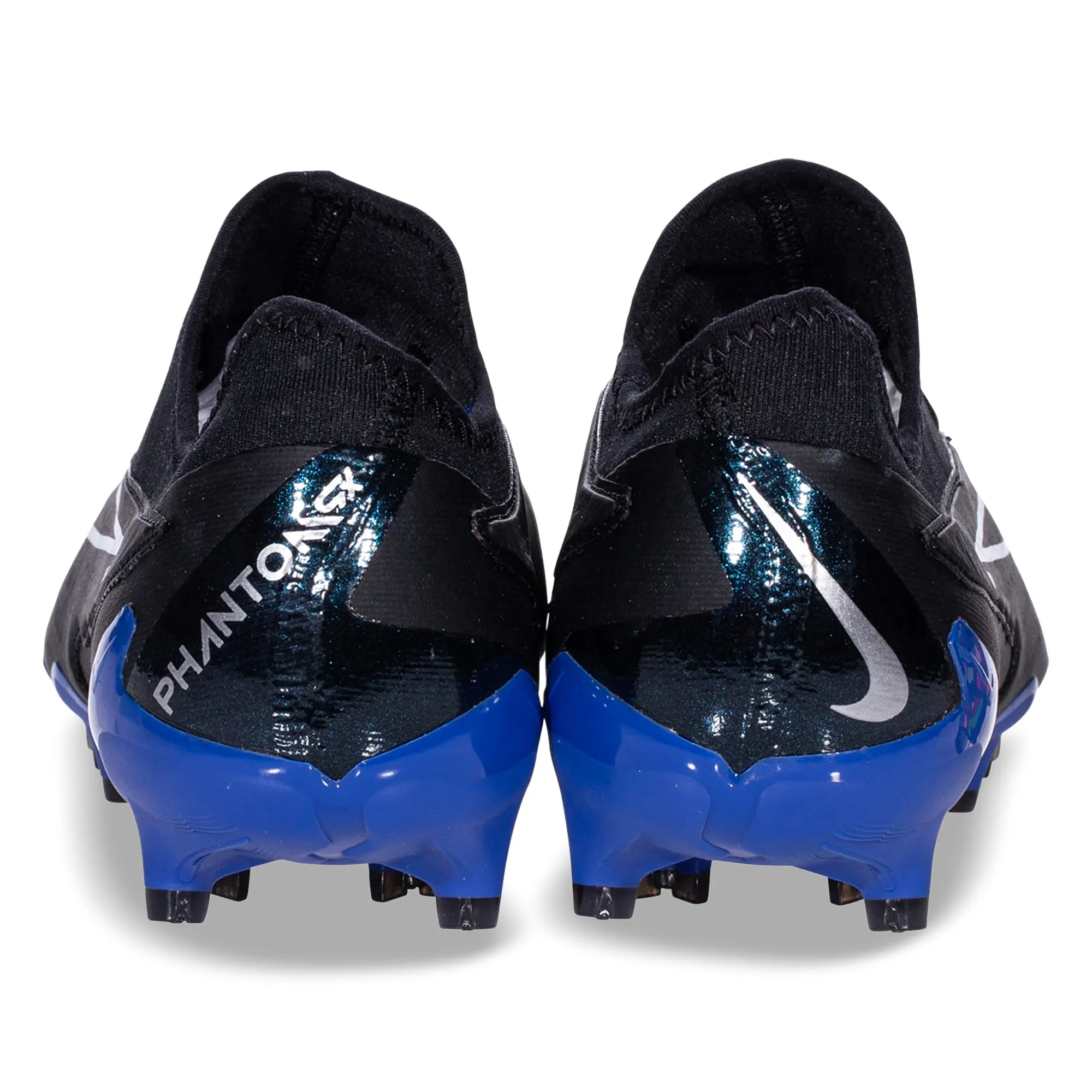 Stiff Midsole Nike Phantom GX Pro Firm Ground Soccer Cleats (Black/Chrome-Hyper Royal)