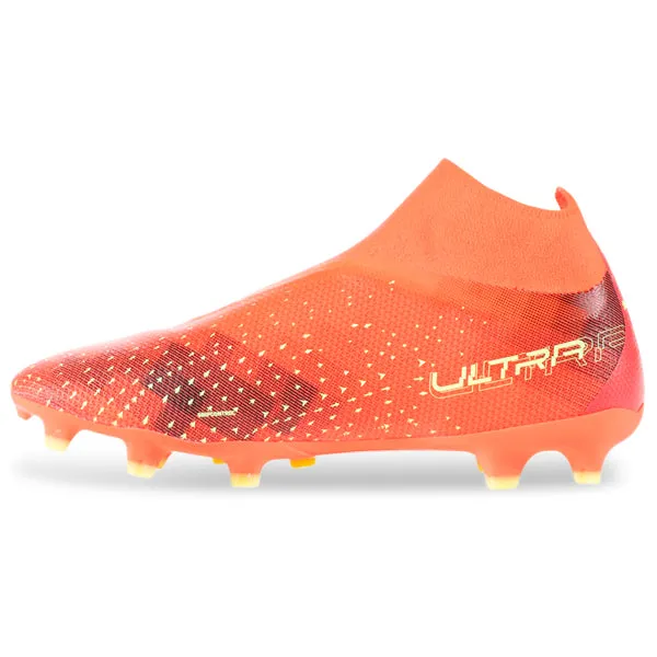 Puma Ultra Match  Laceless FG/AG Soccer Cleats (Coral/Fizzy Light/Black) Forward Propel Professional Training