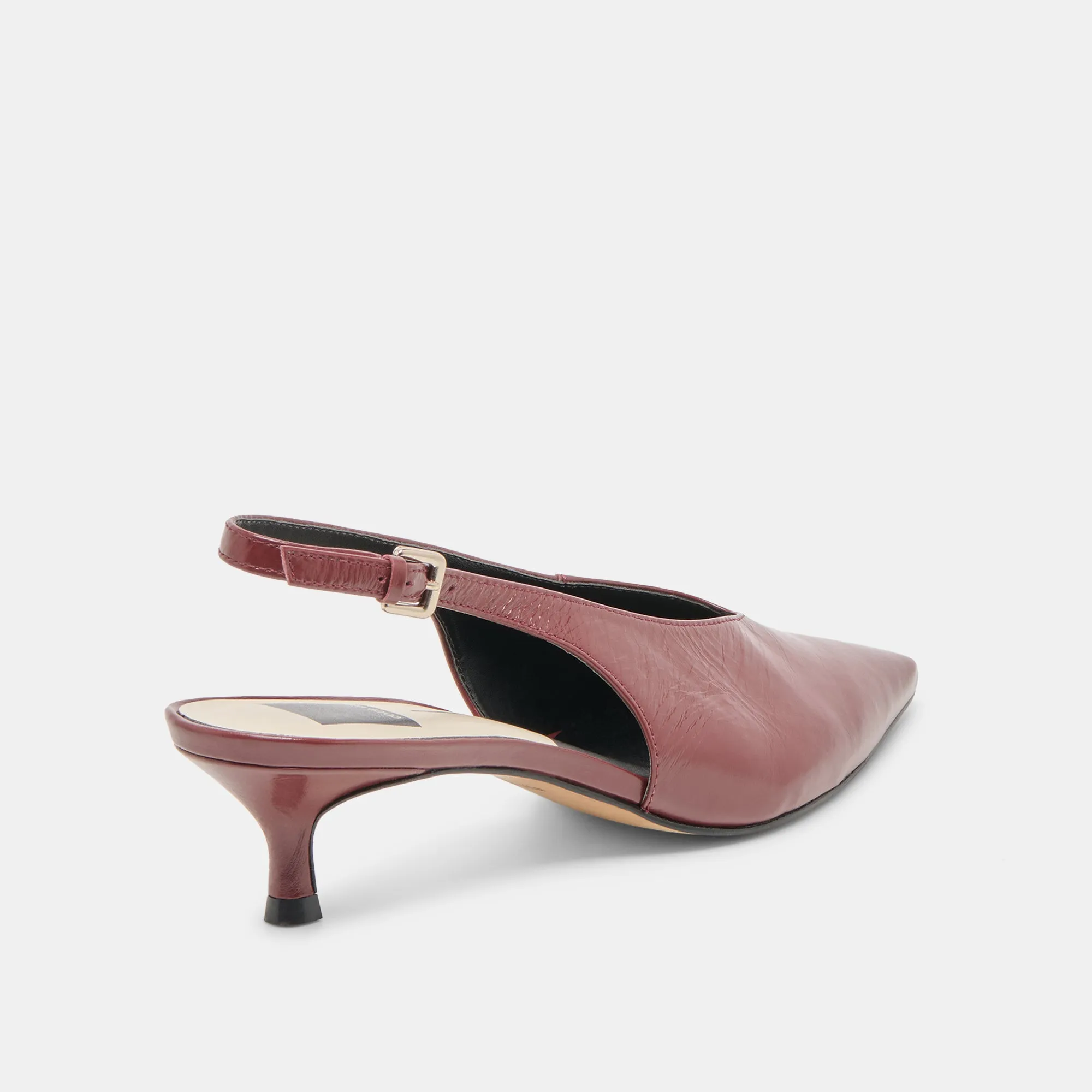 ALENNA HEELS OXBLOOD CRINKLE PATENT Tuxedo Party Shoes Customizable Fit
