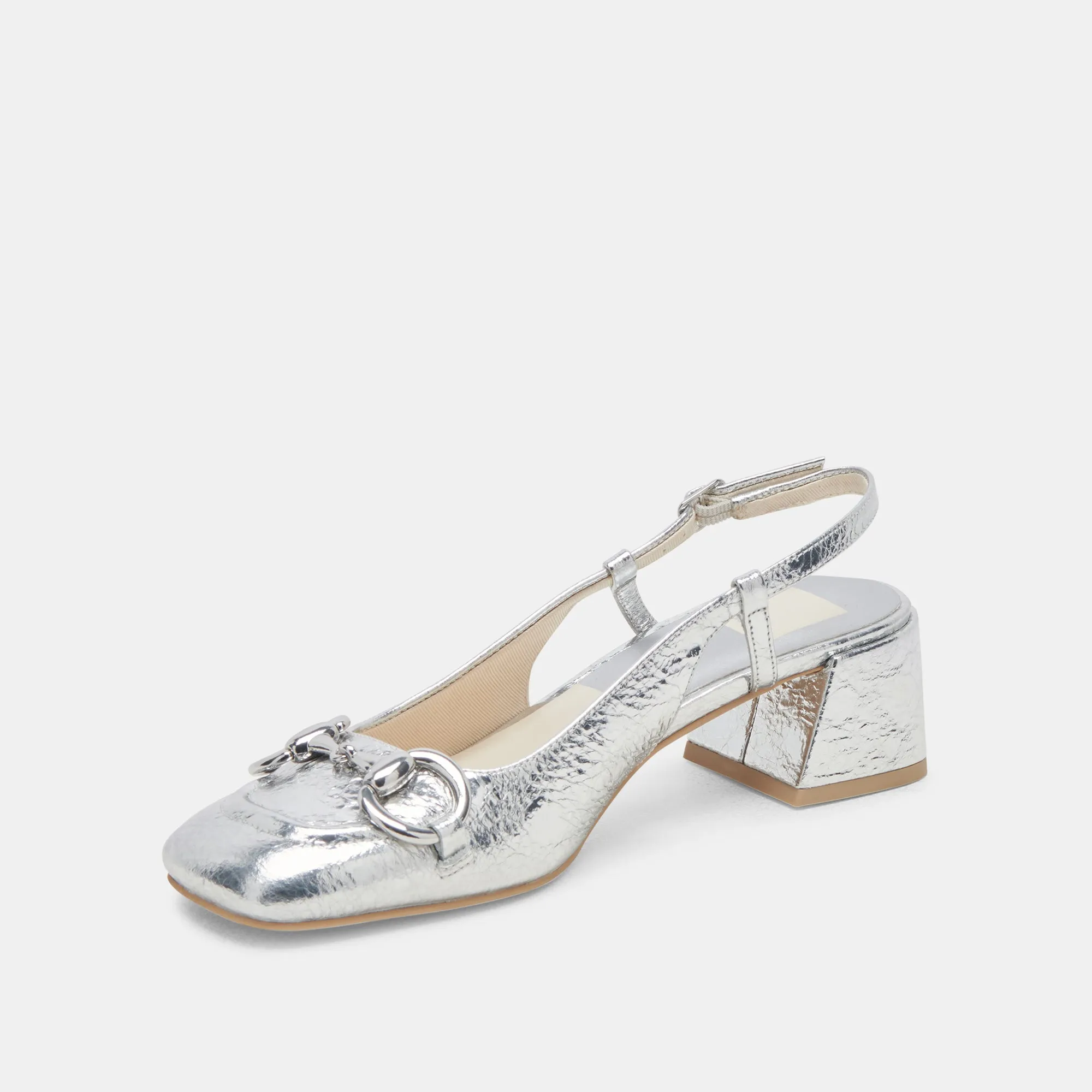 MELLI HEELS SILVER DISTRESSED LEATHER Comfortable Sandals