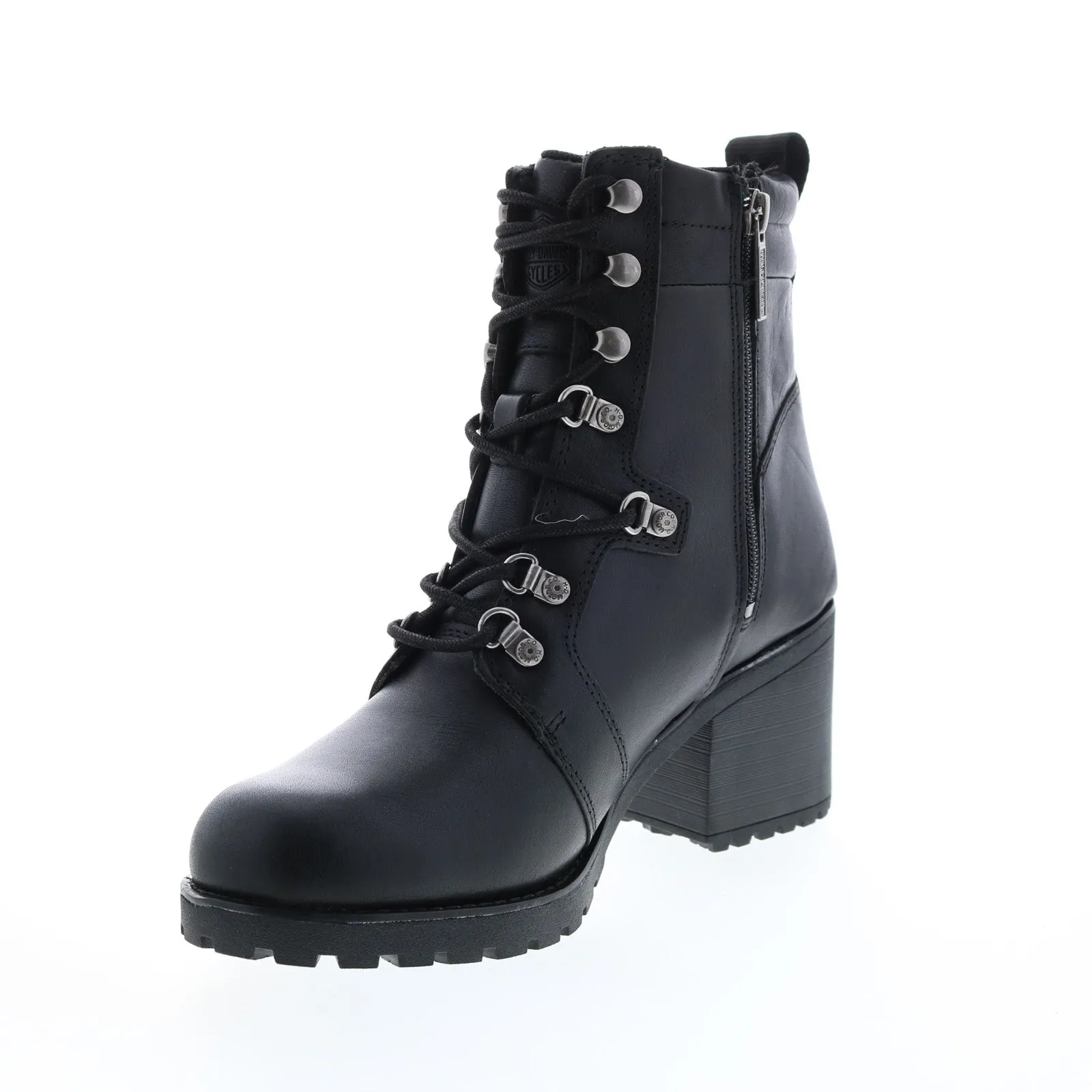 Harley-Davidson Marinda 5" Lace D84760 Womens Black Leather Motorcycle Boots Western Style