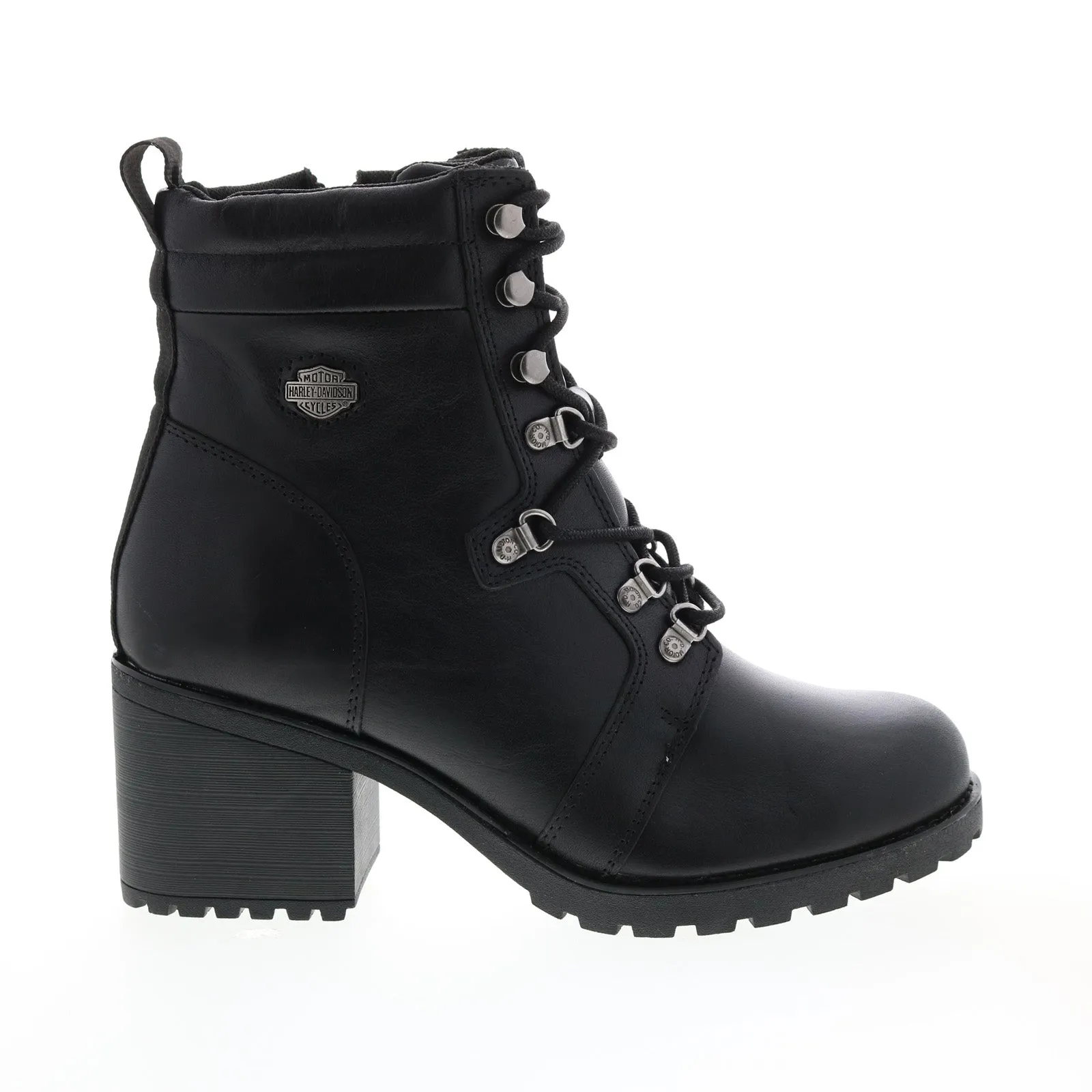 Harley-Davidson Marinda 5" Lace D84760 Womens Black Leather Motorcycle Boots Strong Grip