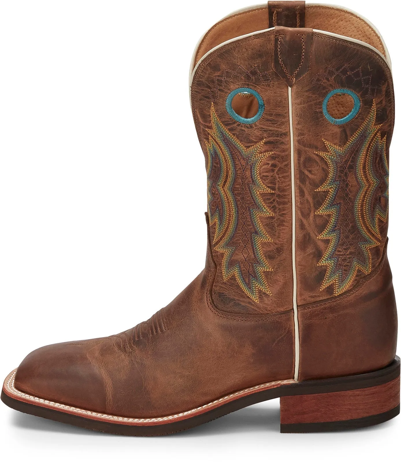 Tony Lama Creedance Square Toe Cowhide 7973 Mens Brown Cowboy Western Boots Tough Weather Fashion Statement