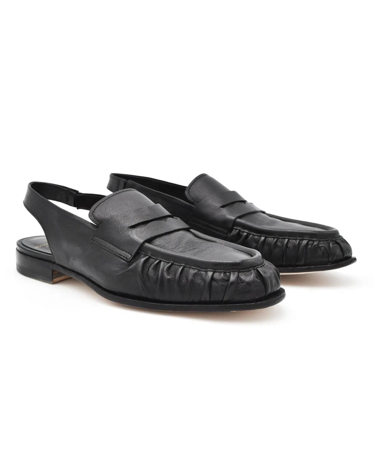 Officine Creative Solitude Black Leather Slingback Loafer Hope Mood