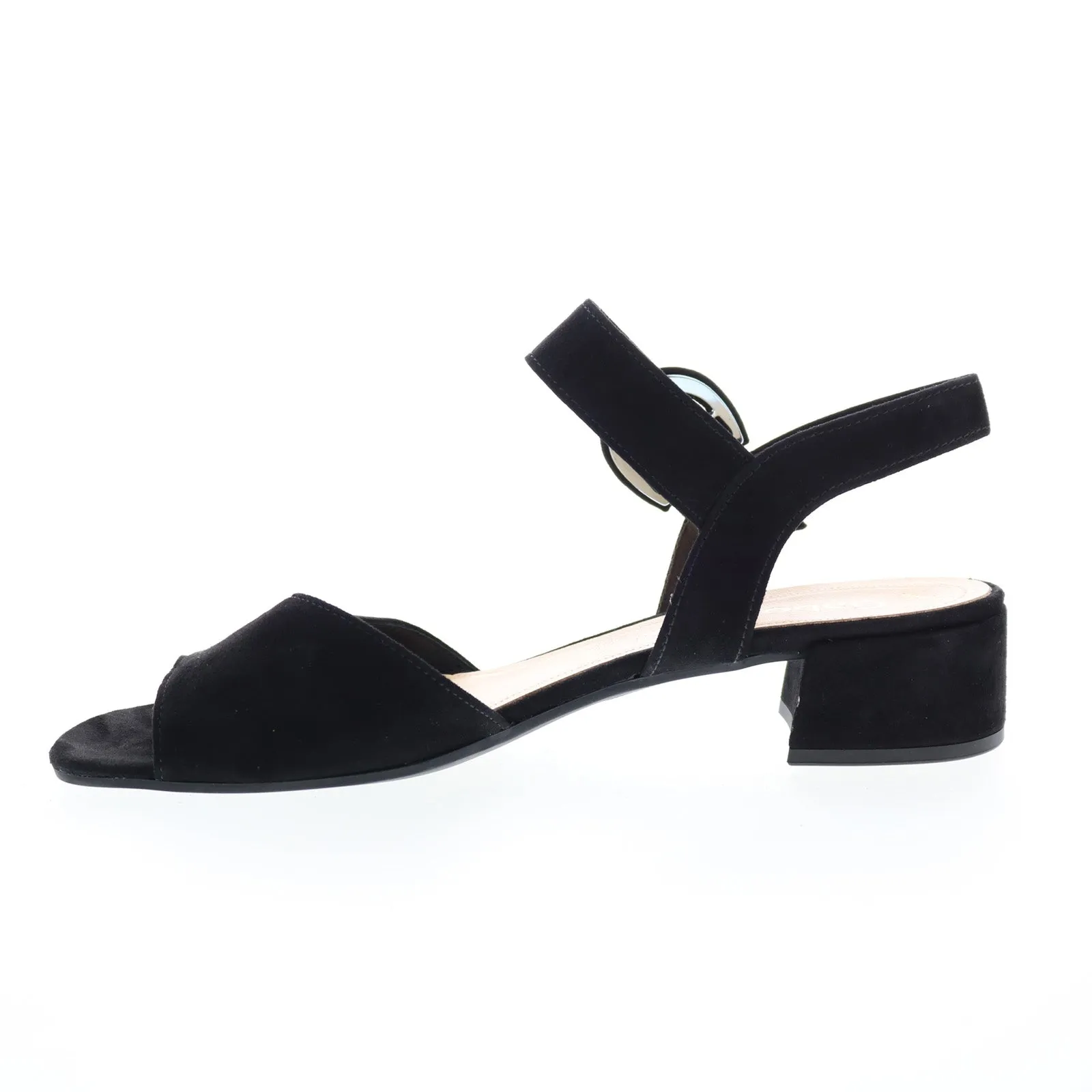 Gabor 8-1742-17 Womens Black Suede Hook & Loop Strap Heels Shoes Foot Protection