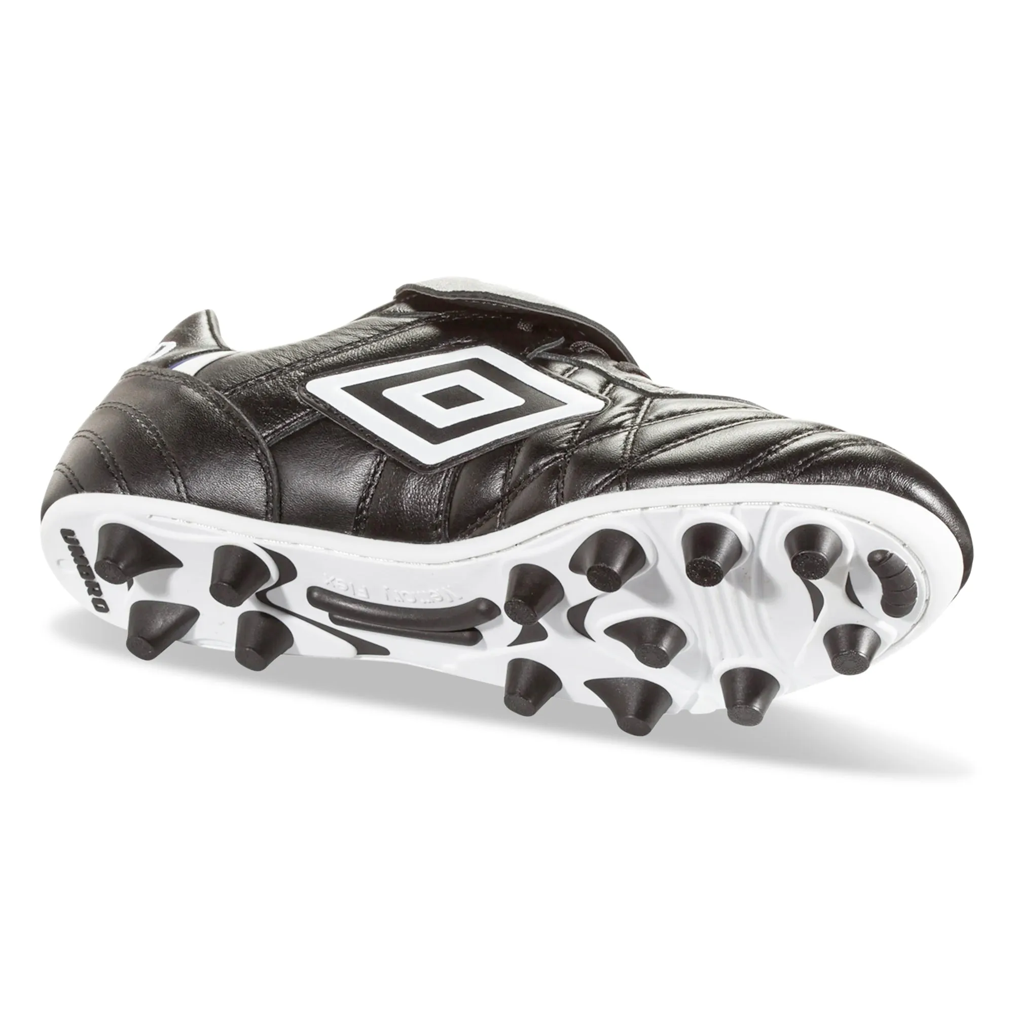 Umbro Speciali Pro 24 Firm Ground Soccer Cleats (Black/White/Royal) Off Field