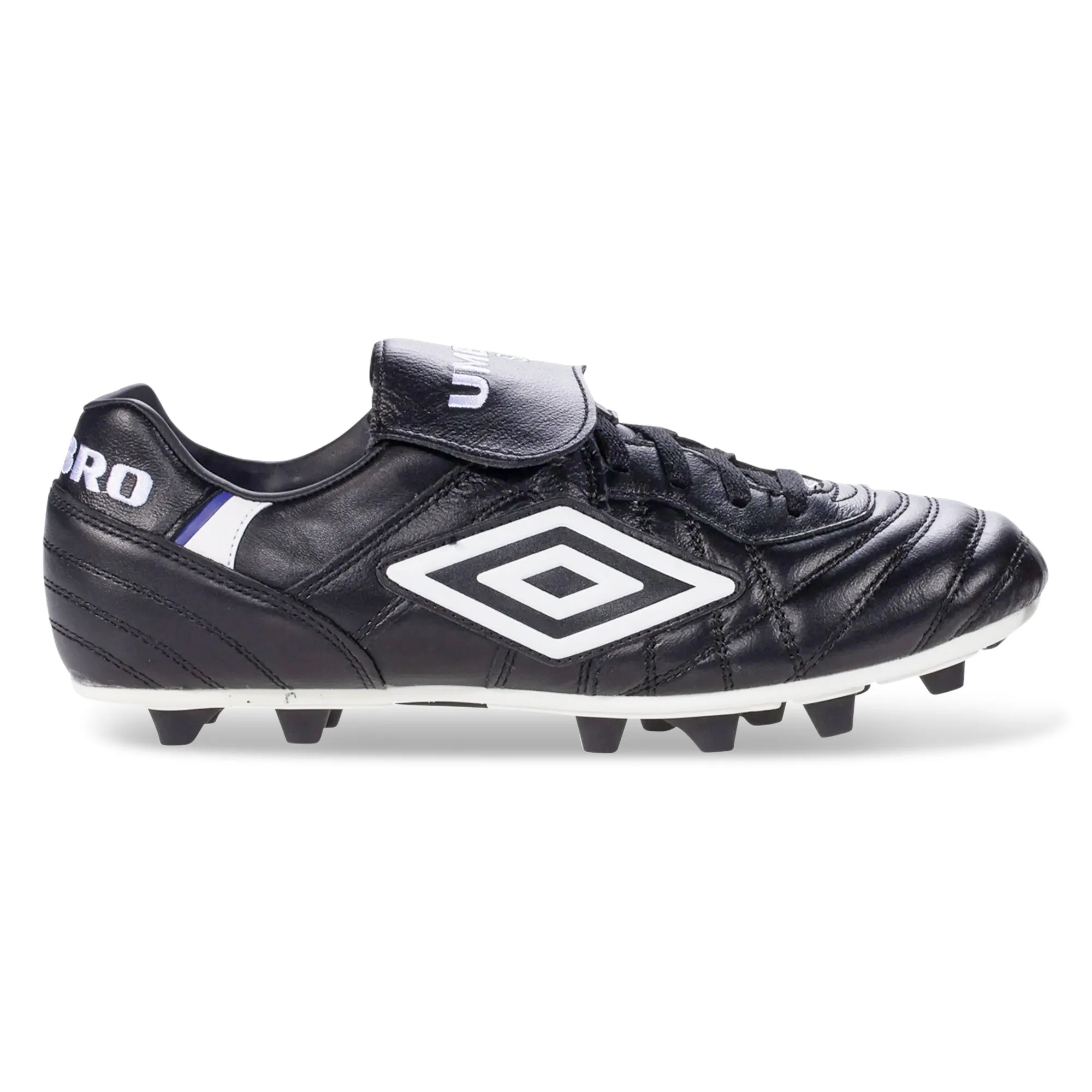 Umbro Speciali Pro 24 Firm Ground Soccer Cleats (Black/White/Royal) Run Control Firm Ground