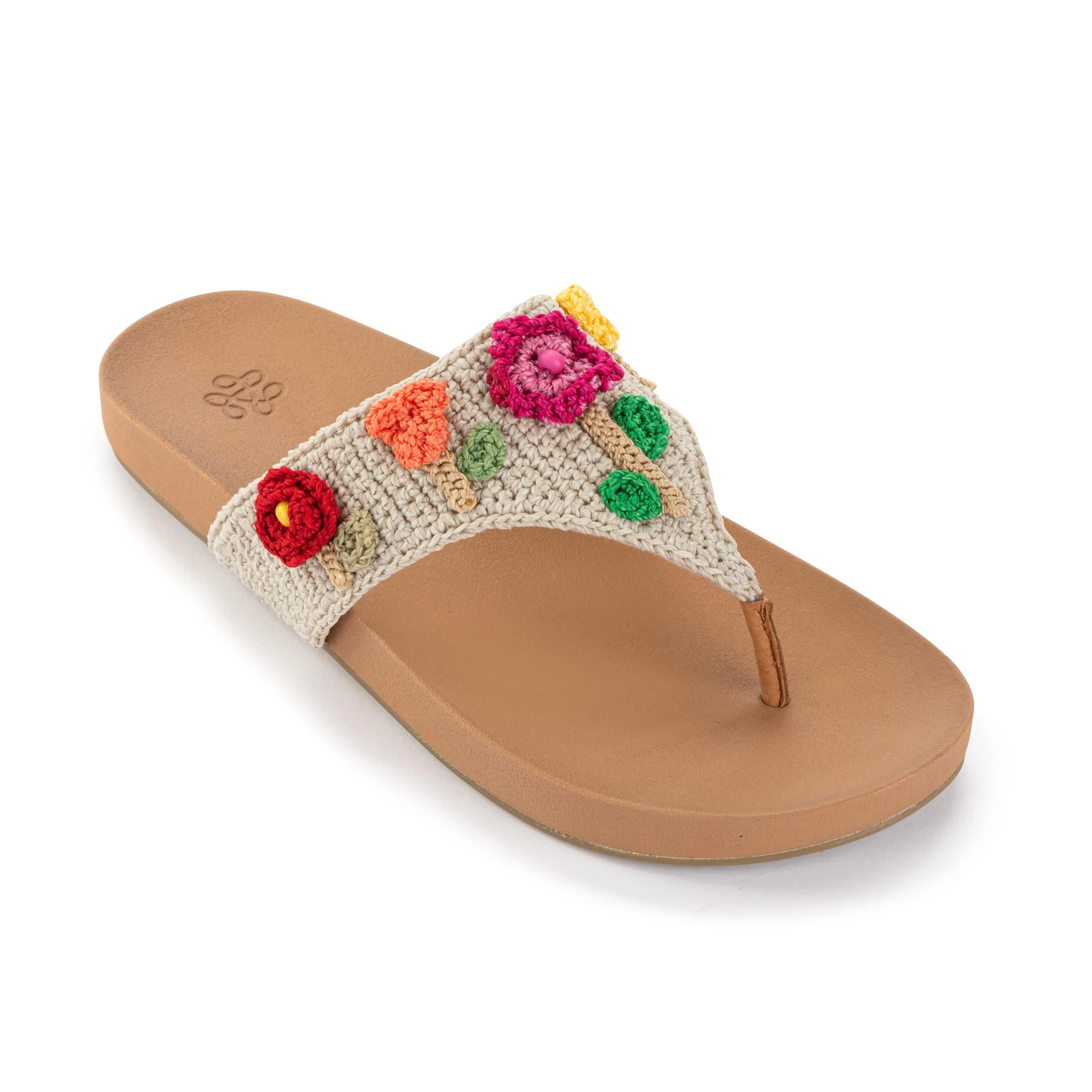 Shockproof Viral Pop Everly Sandal - Hand Crochet - Flower Ecru