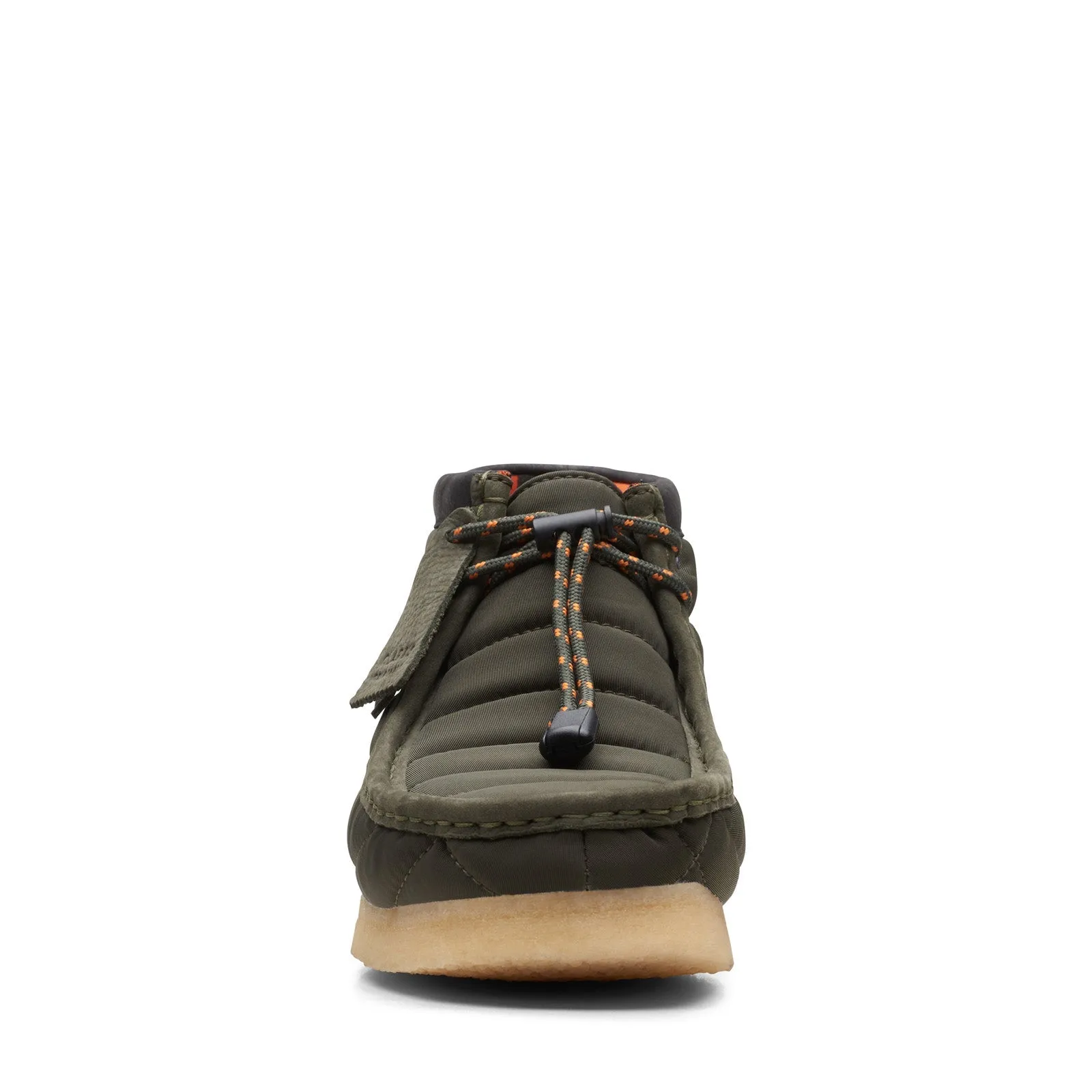 Clarks Wallabee Boot 26168800 Mens Green Canvas Lace Up Chukkas Boots Flexible Fit