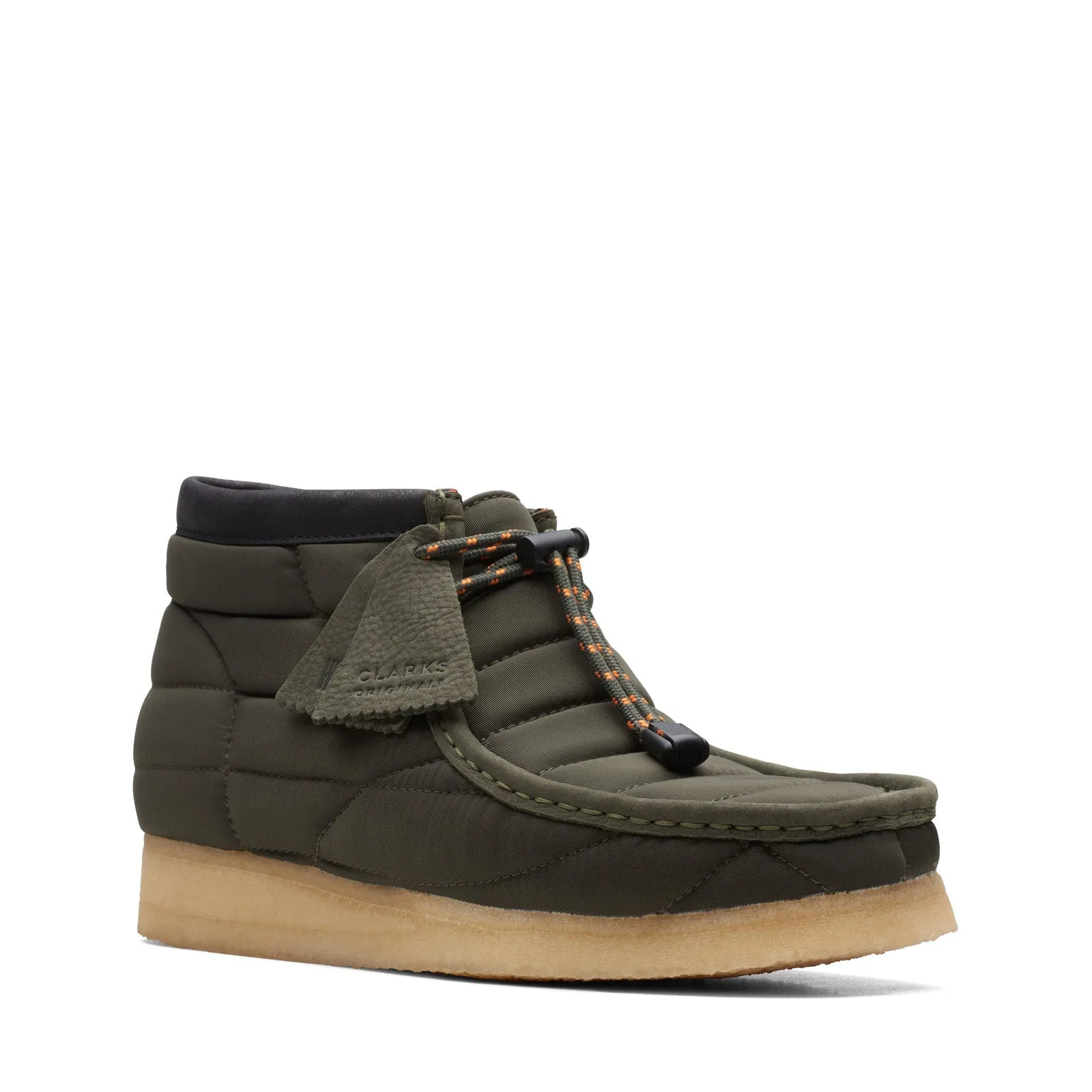 Comfortable Straps Clarks Wallabee Boot 26168800 Mens Green Canvas Lace Up Chukkas Boots