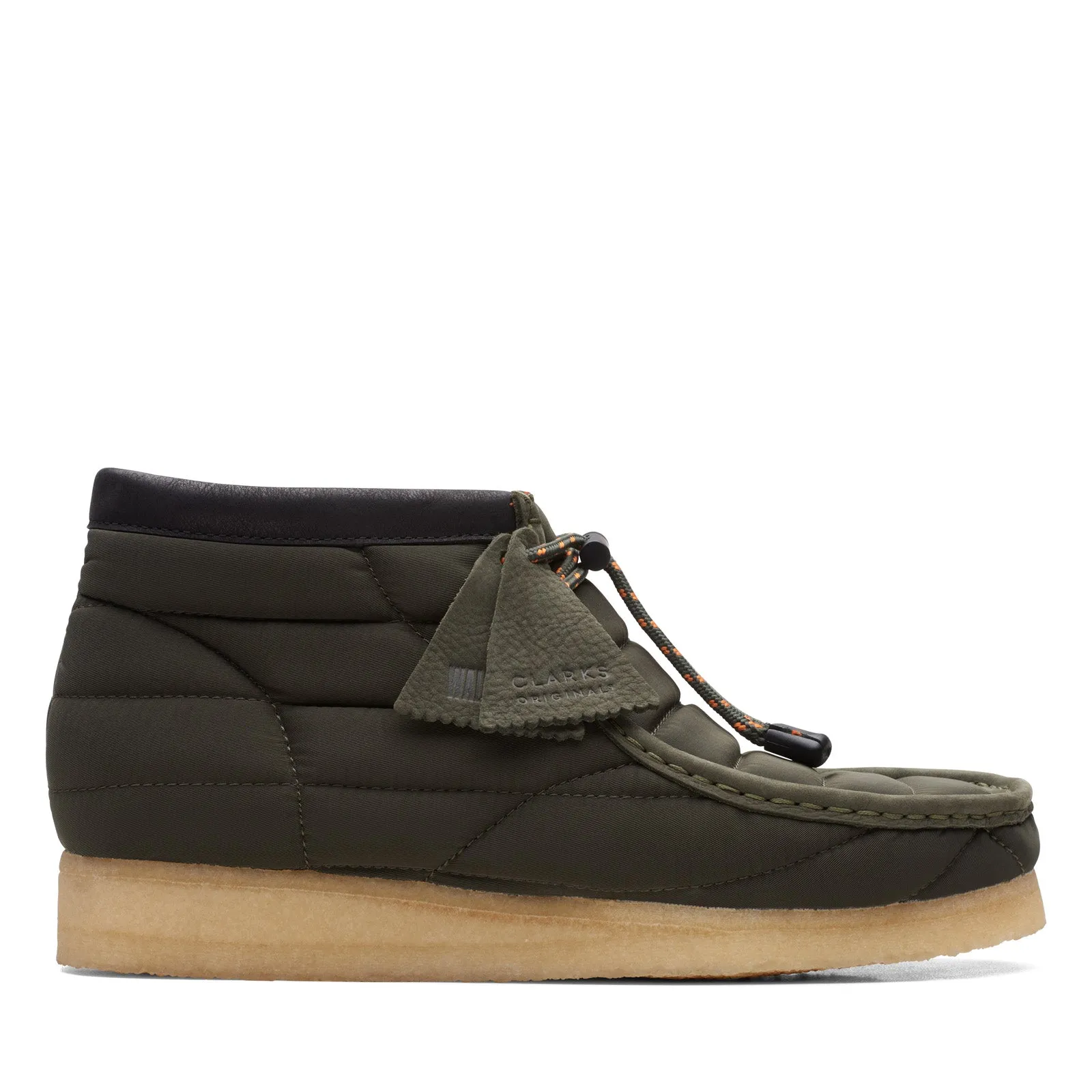 Stable base Clarks Wallabee Boot 26168800 Mens Green Canvas Lace Up Chukkas Boots
