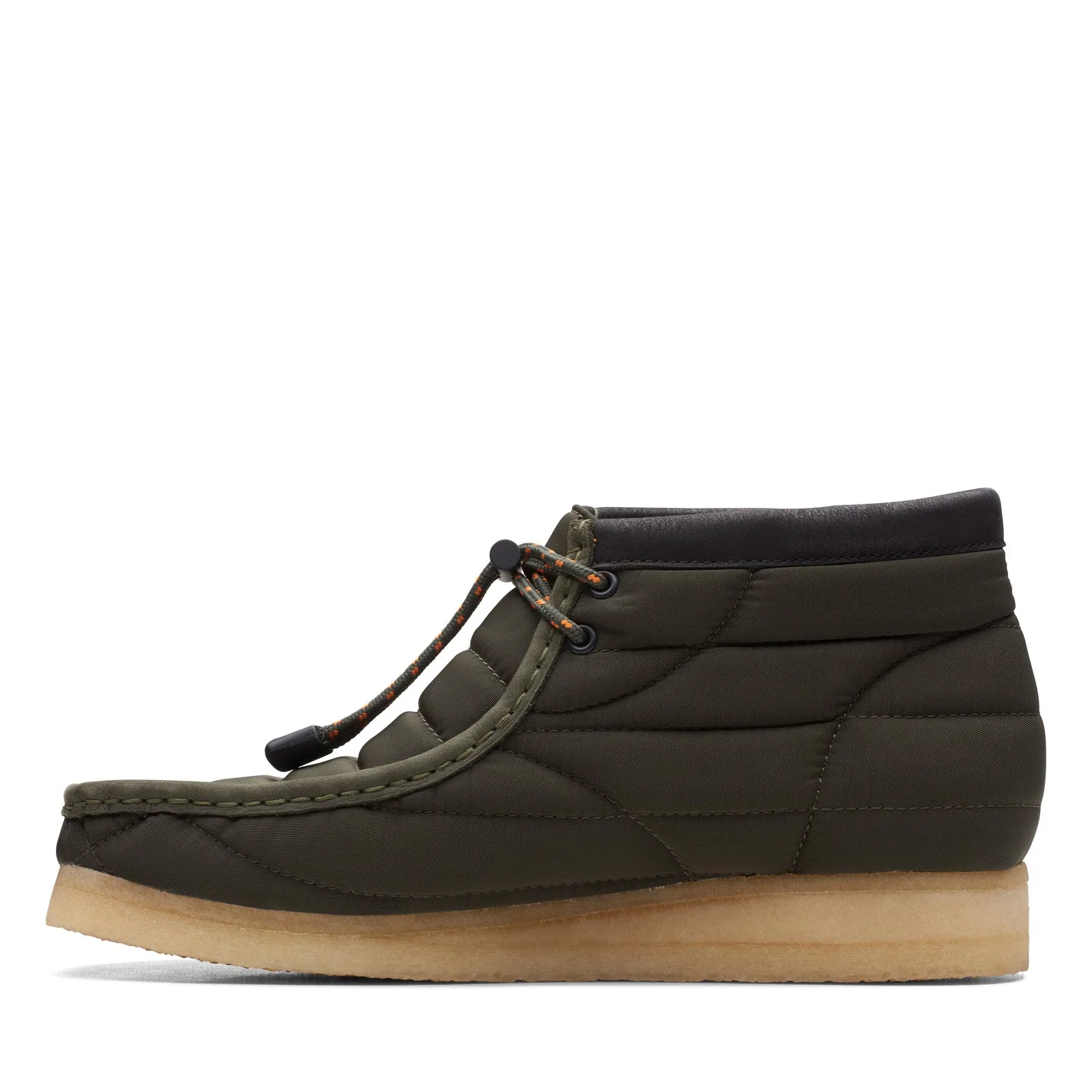Quick-Dry Clarks Wallabee Boot 26168800 Mens Green Canvas Lace Up Chukkas Boots