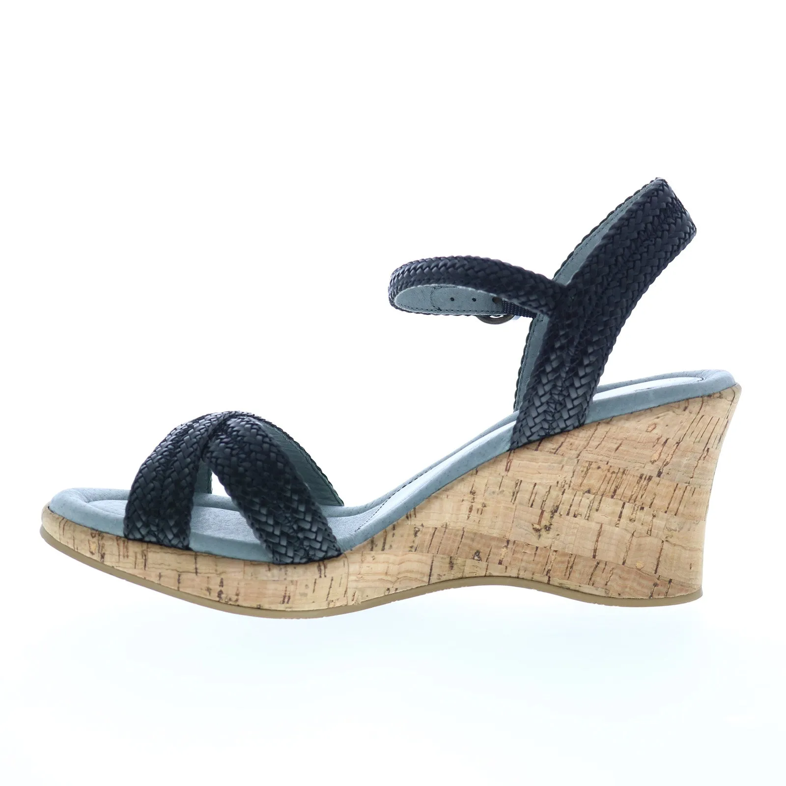 David Tate Baily Womens Black Synthetic Hook & Loop Wedges Heels Shoes Bohemian Style Heels