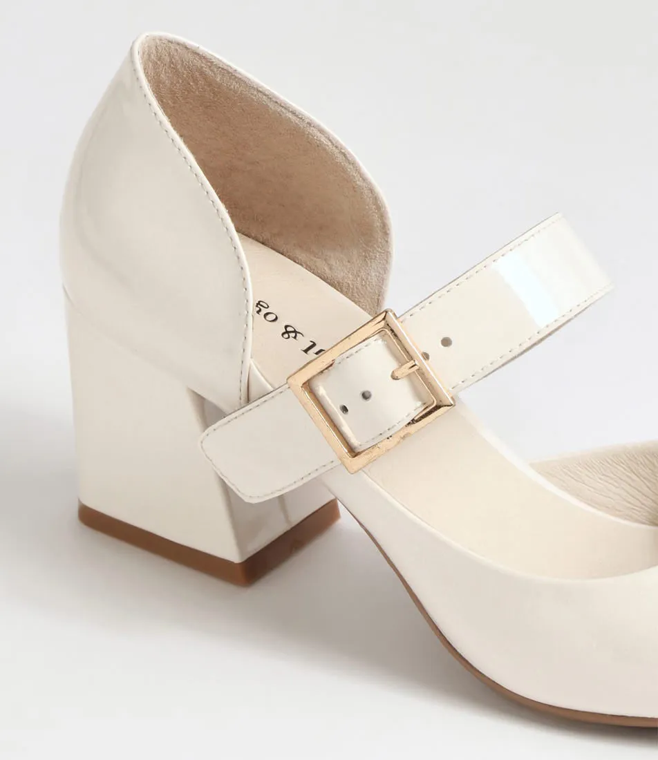 DJANGO & JULIETTE MILLING IVORY PATENT lace up closure Lightweight Upper