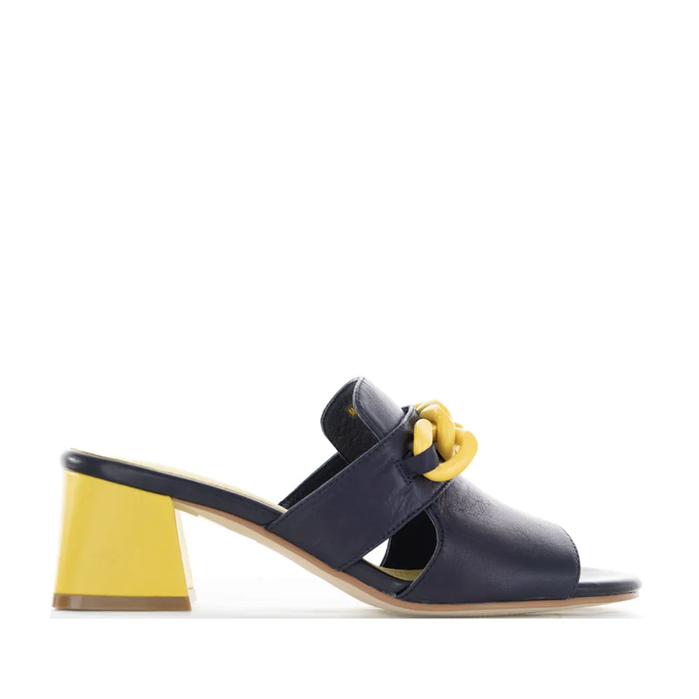 Comfort Fit Cozy Heels BRESLEY ADDER NAVY/YELLOW