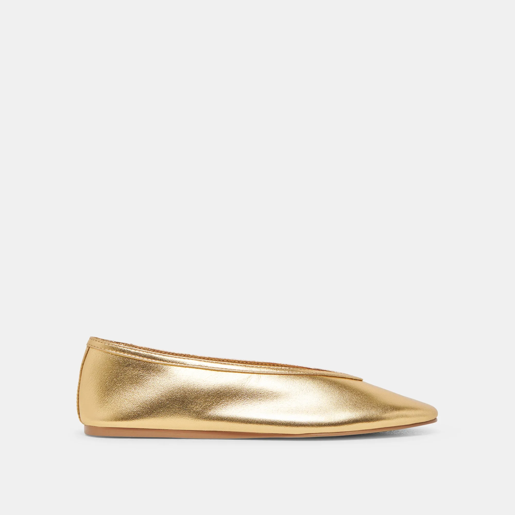 BRAIDY BALLET FLATS GOLD METALLIC LEATHER Peak View
