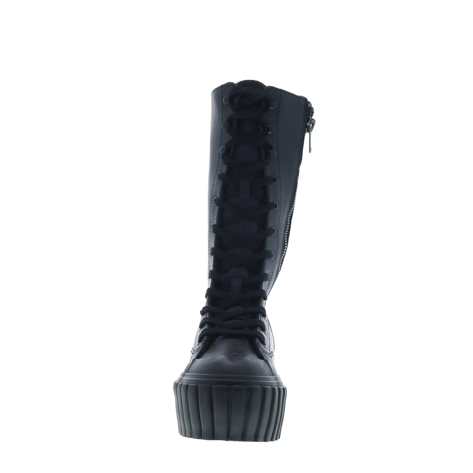 Diesel S-Hanami BT W Y03133-PR013-T8013 Womens Black Leather Mid Calf Boots Protective Design Functional Form