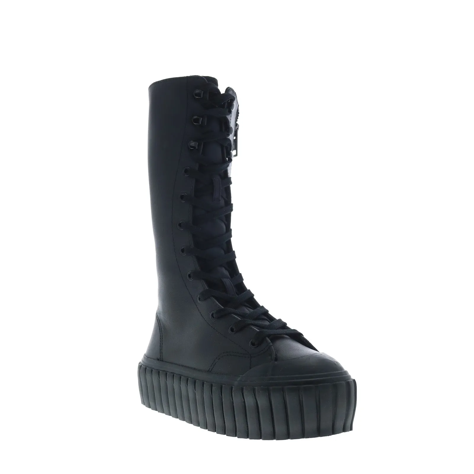 Diesel S-Hanami BT W Y03133-PR013-T8013 Womens Black Leather Mid Calf Boots Tough Sole