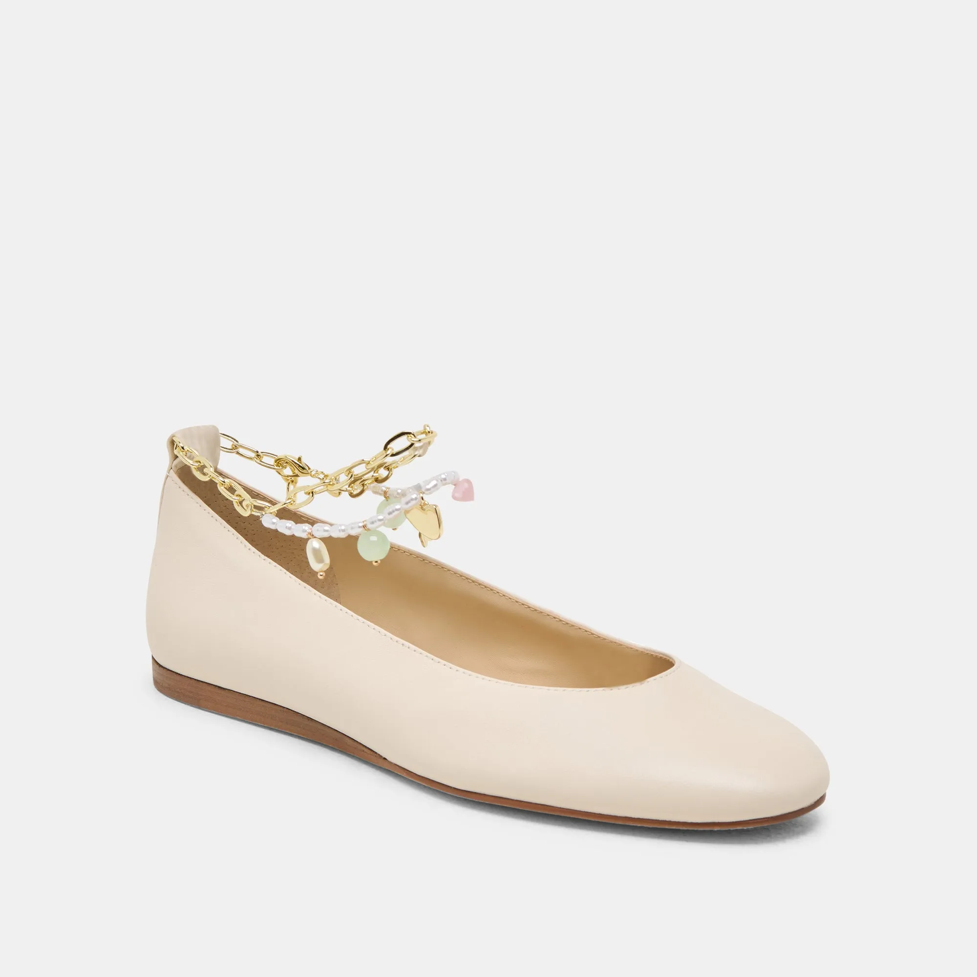 Island Mood BAIDEN BALLET FLATS BONE LEATHER