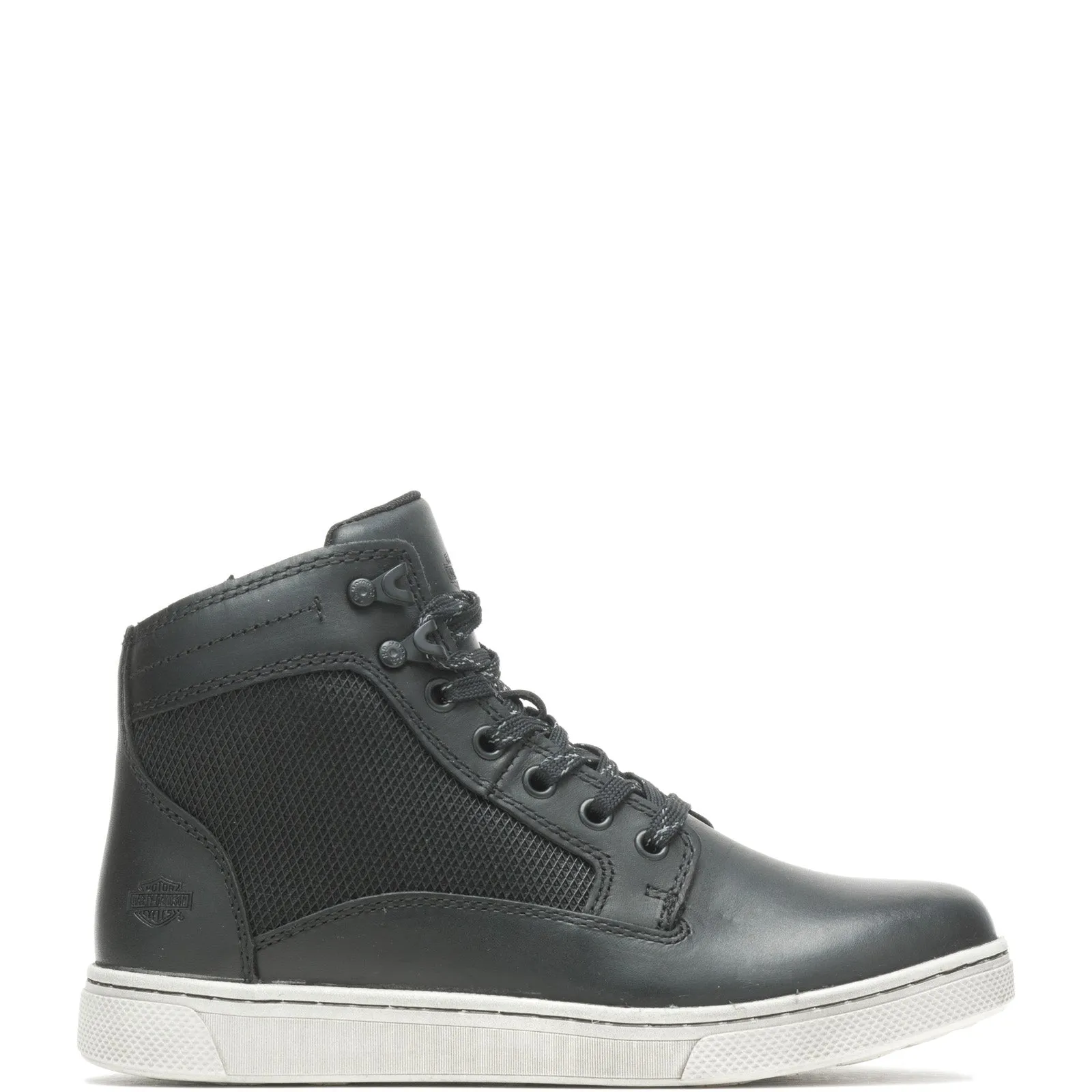 Harley-Davidson Adaley Lace D83417 Womens Black Leather Motorcycle Boots Rough texture Comfy Step