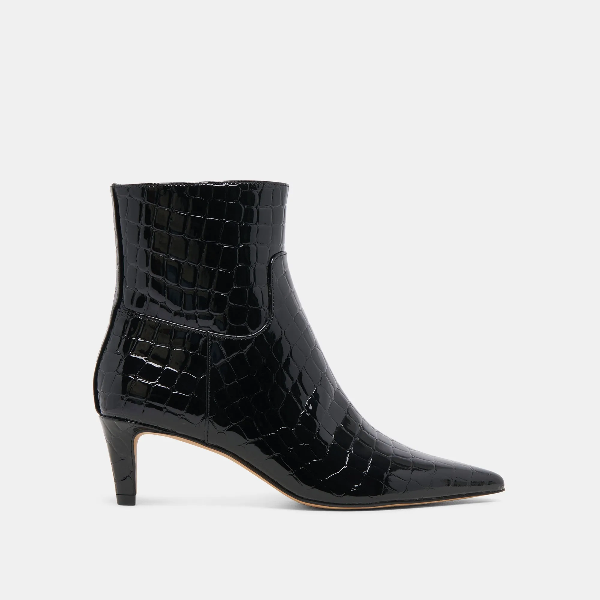 SONDRA BOOTIES NOIR EMBOSSED LEATHER Rough Ground Cushion Collar