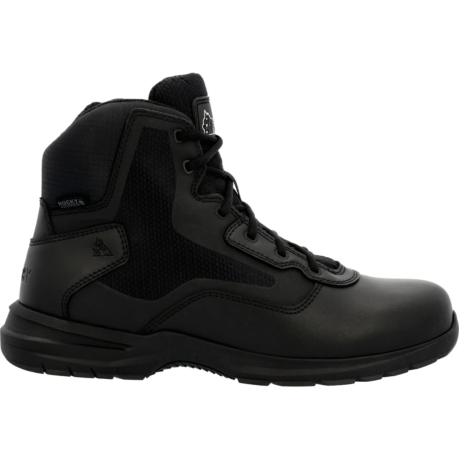 Arctic Cold Hard Ground Rocky Cadet Side Zip 6" RKD0104 Mens Black Leather Lace Up Tactical Boots