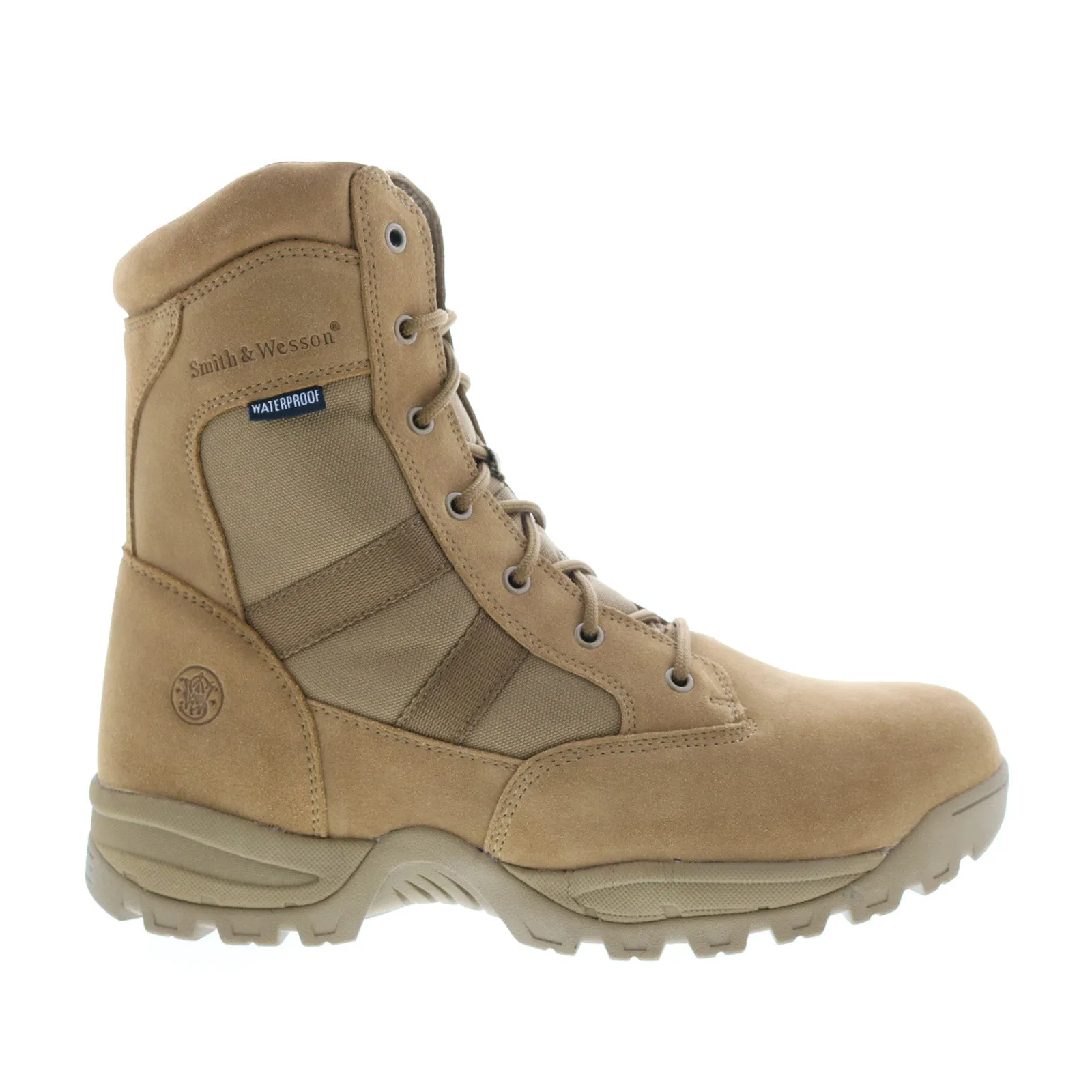 Smith & Wesson Breach 2.0 8" Side Zip 810403 Mens Brown Tactical Boots Rough Ground synthetic leather