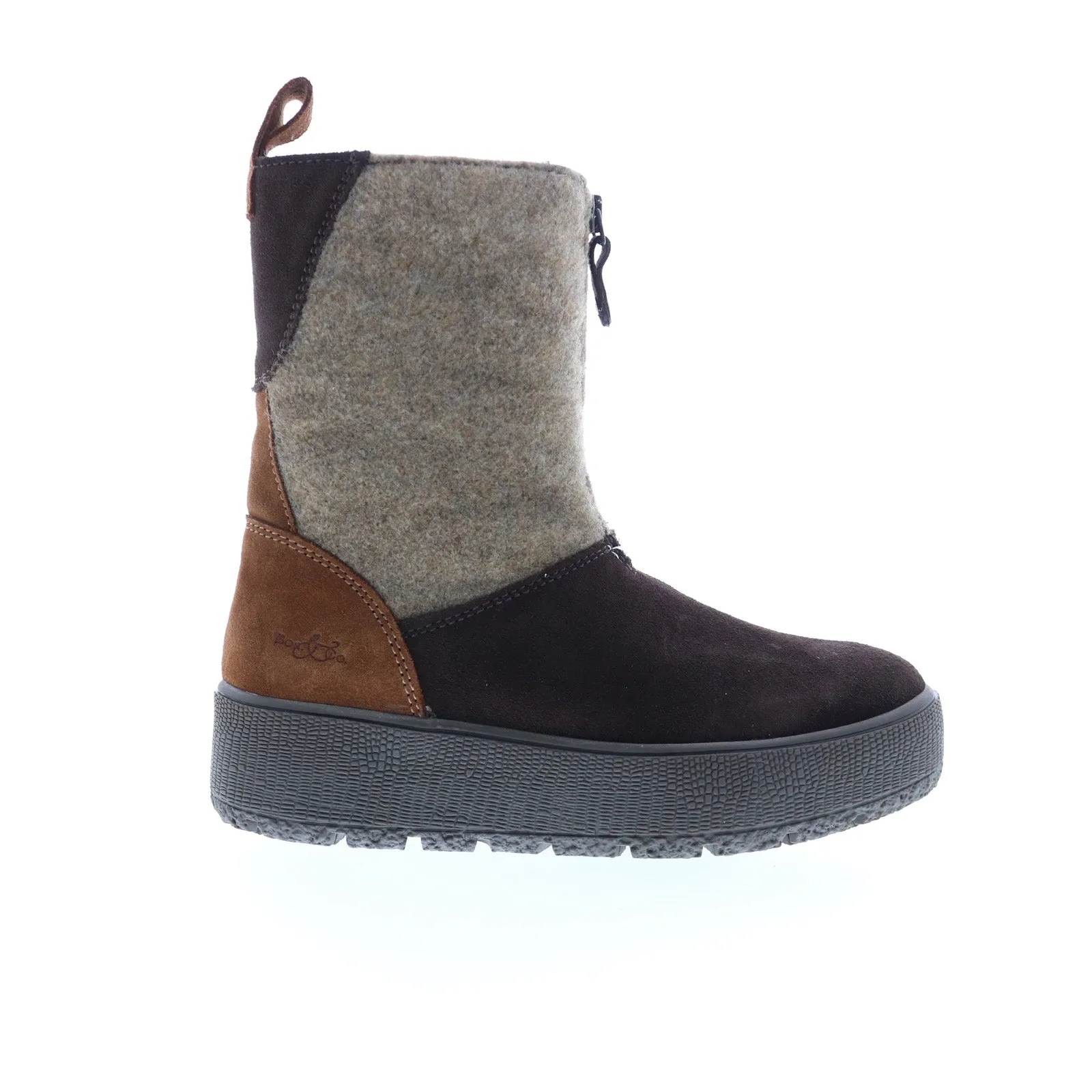 Equestrian Flexible Comfort Bos. & Co. Ignite Womens Brown Suede Zipper Casual Dress Boots