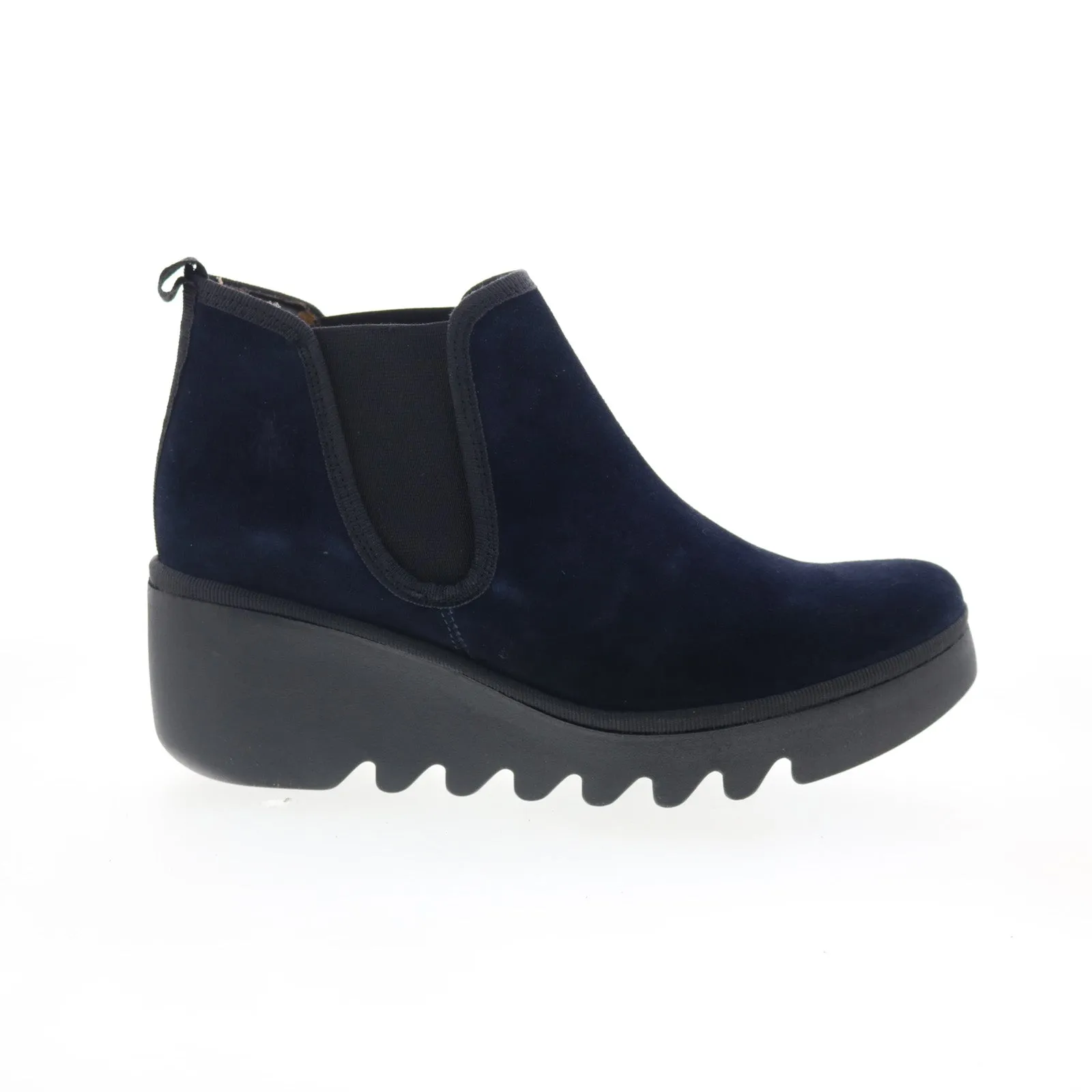Fly London Byne BYNE349FLY-023 Womens Blue Suede Slip On Chelsea Boots Construction Worker