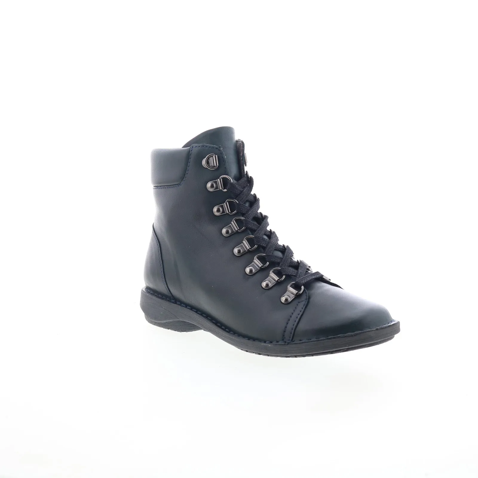 No Laces Trendy Style Miz Mooz Prentiss Womens Blue Leather Lace Up Casual Dress Boots
