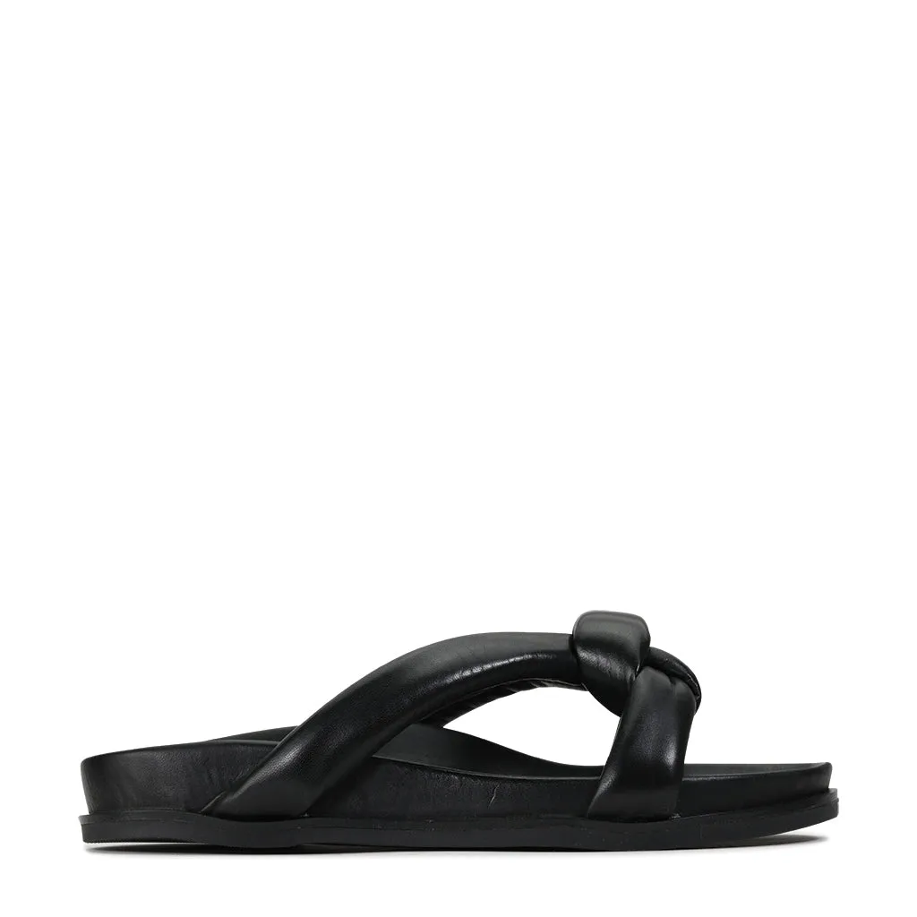 CROSSED SLIDE SANDALS LEATHER skiers