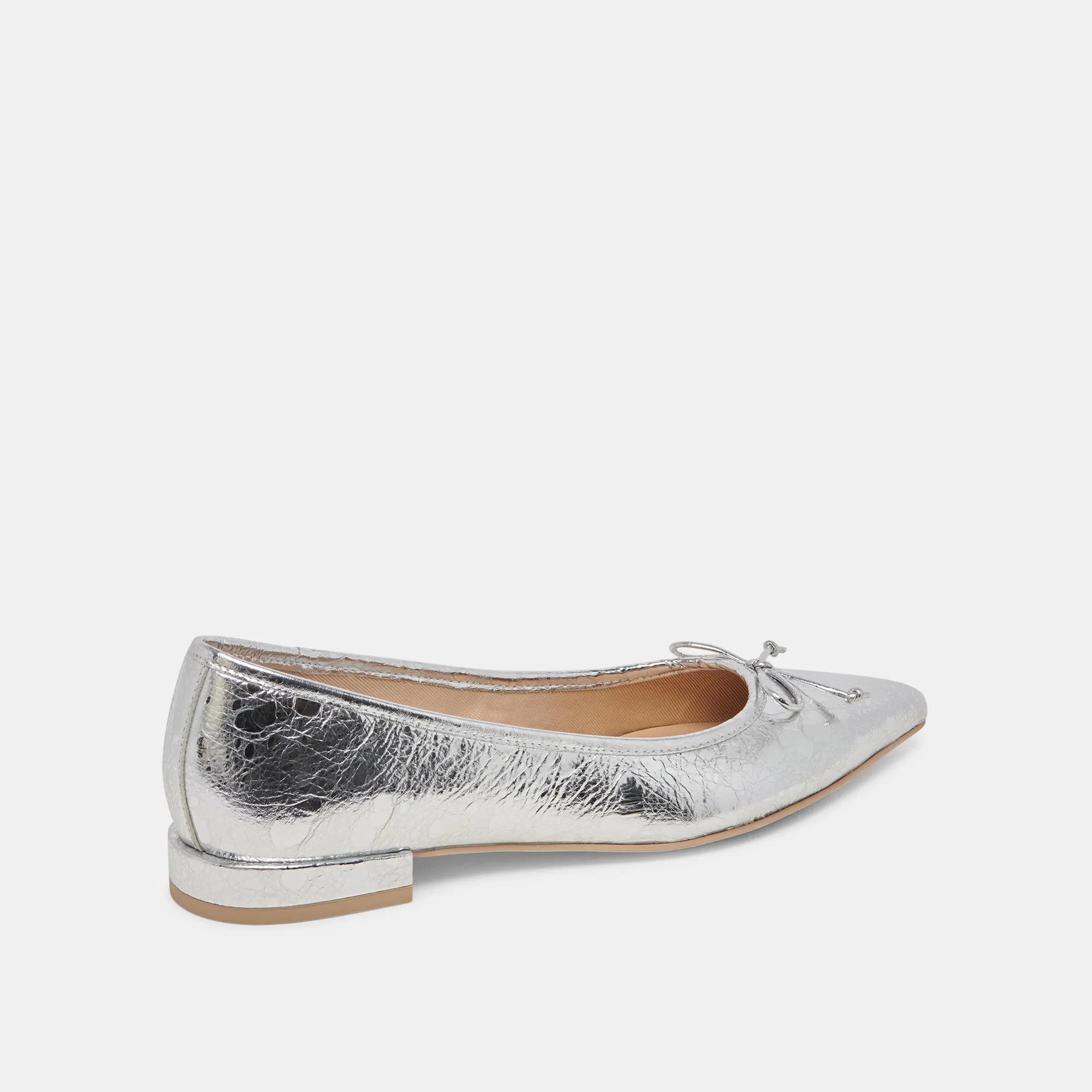 PALANI BALLET FLATS SILVER DISTRESSED LEATHER House Shoe