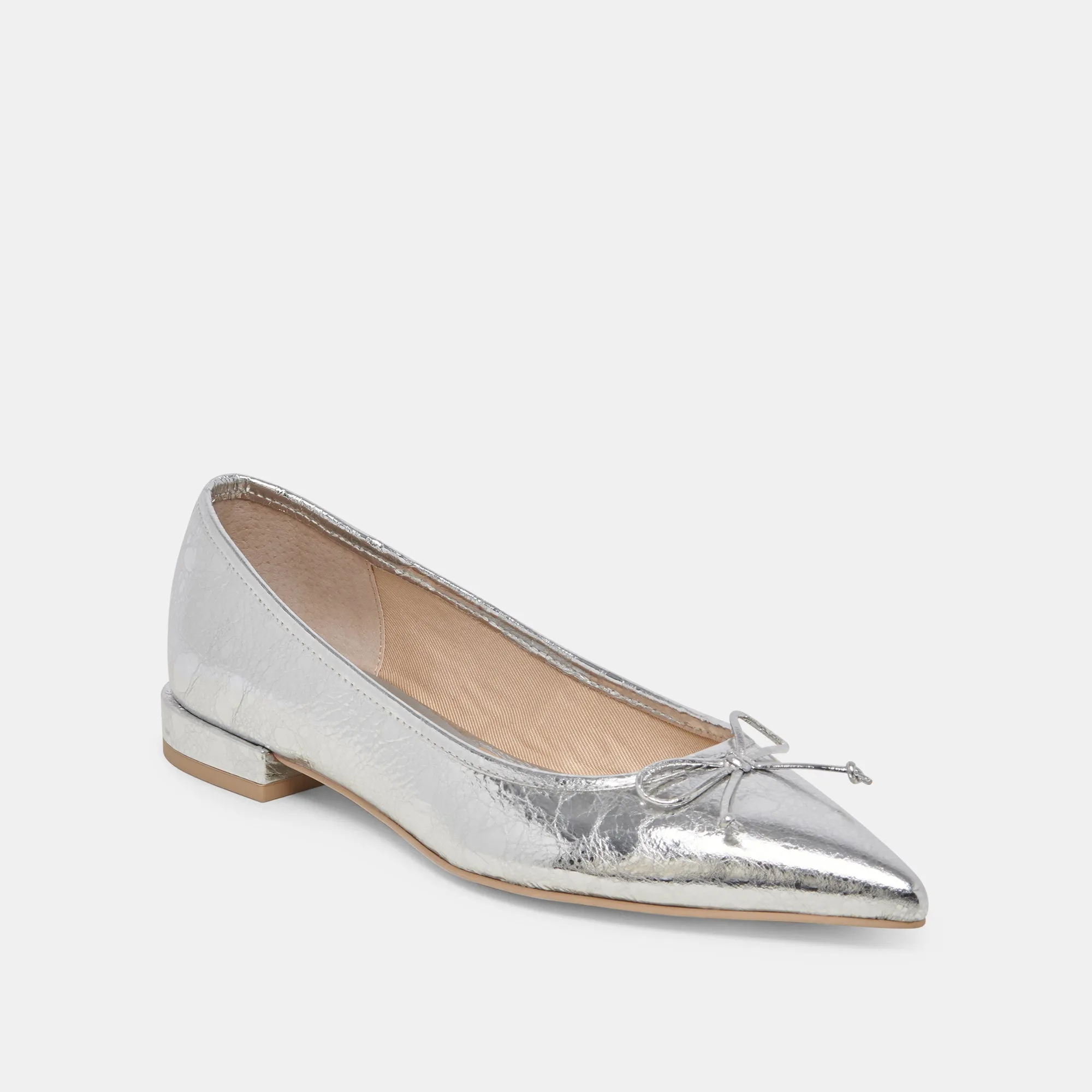 Timeless Appeal Sale Glow PALANI BALLET FLATS SILVER DISTRESSED LEATHER