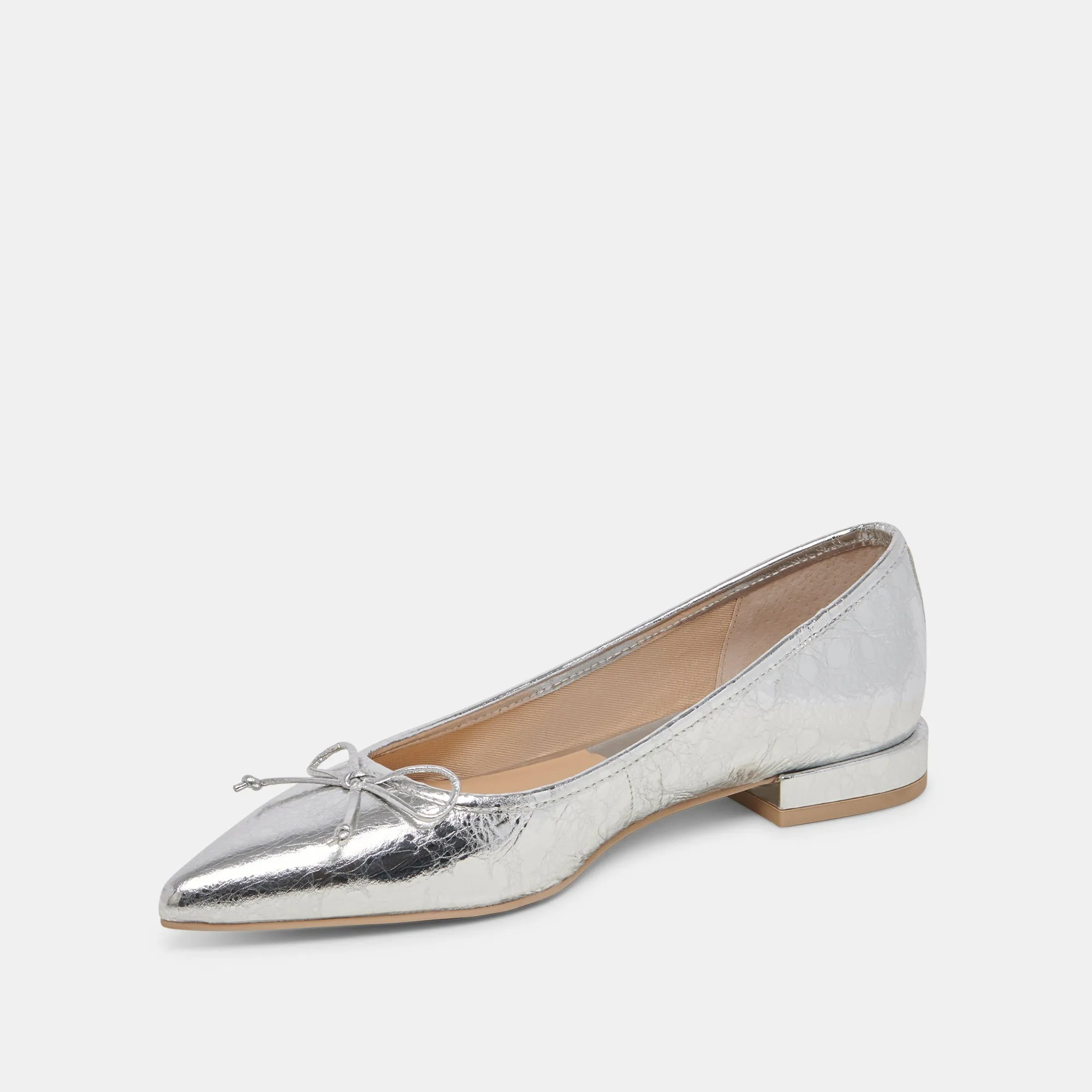 Charity Step waterproof PALANI BALLET FLATS SILVER DISTRESSED LEATHER