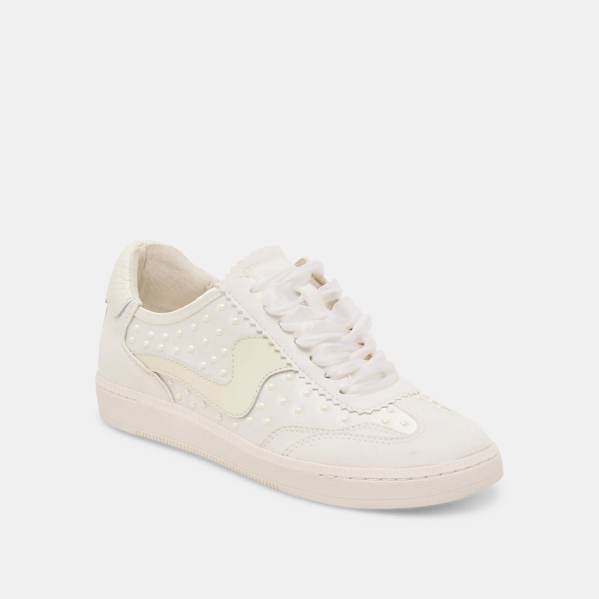 NOTICE PEARL SNEAKERS OFF WHITE SATIN Extra Padding