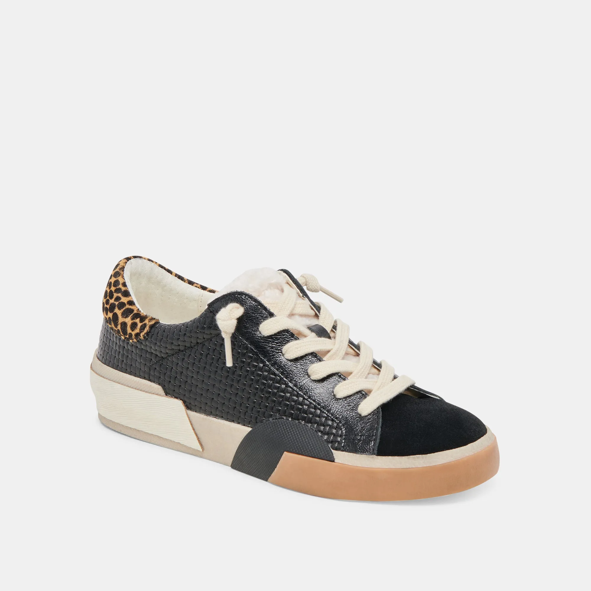 ZINA PLUSH SNEAKERS BLACK MULTI WOVEN Balanced Sole Casual Footwear