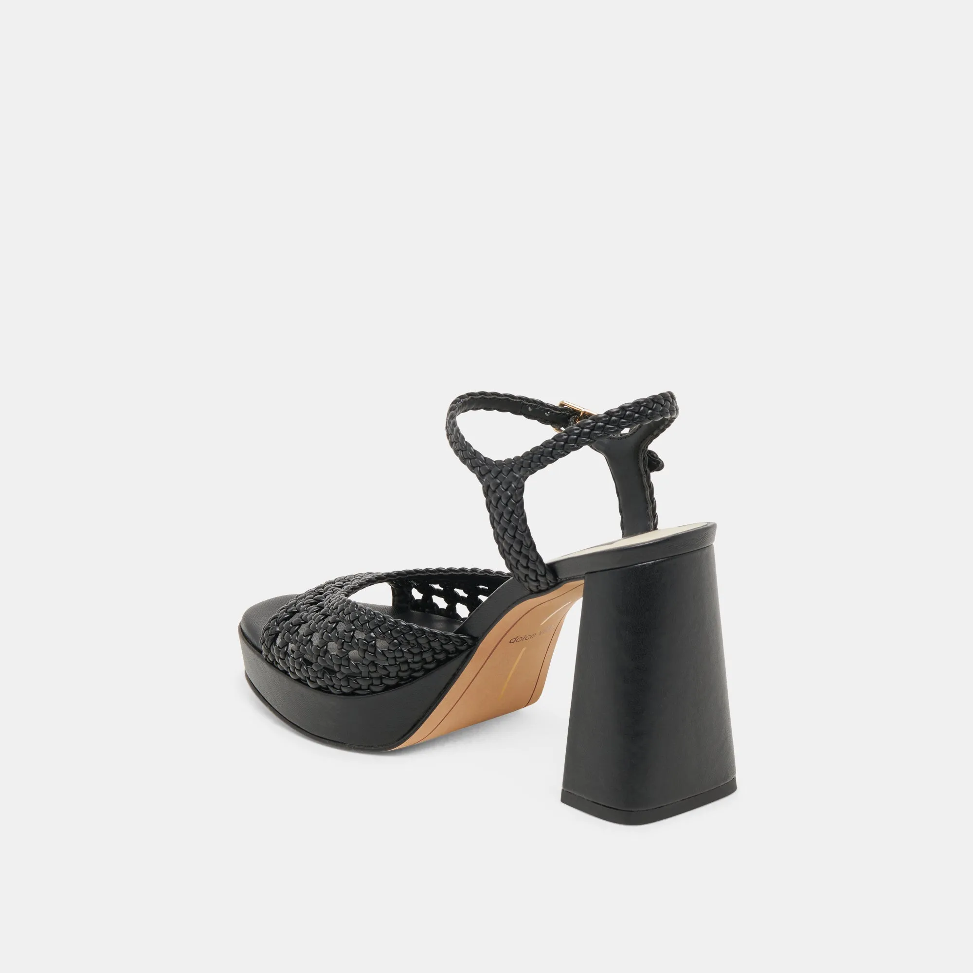 PEYTEN HEELS BLACK WOVEN STELLA Lace-Up Heels