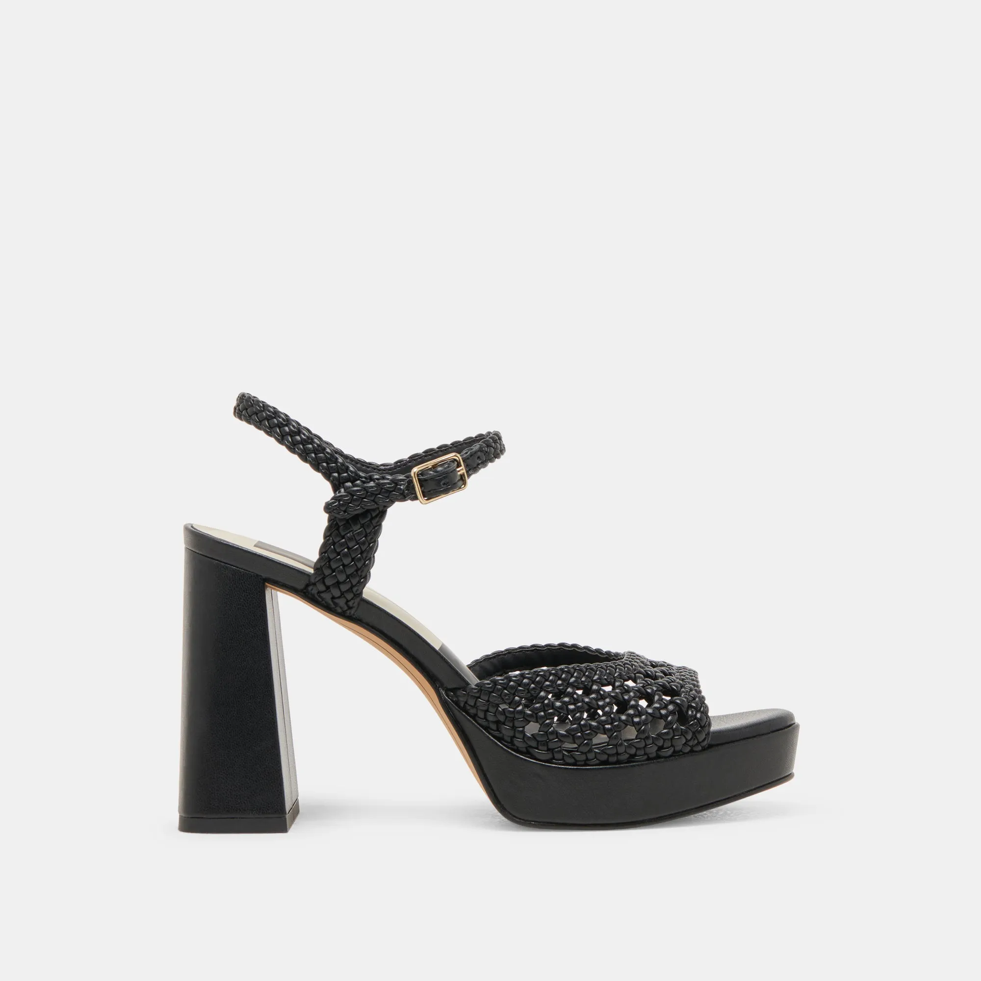 PEYTEN HEELS BLACK WOVEN STELLA Cushioned heel