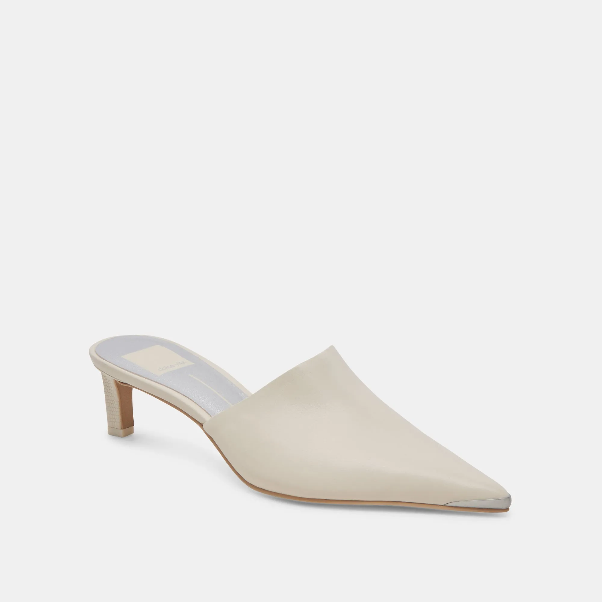Classic Design Luxury Heeled Boots LEXY HEELS IVORY LEATHER