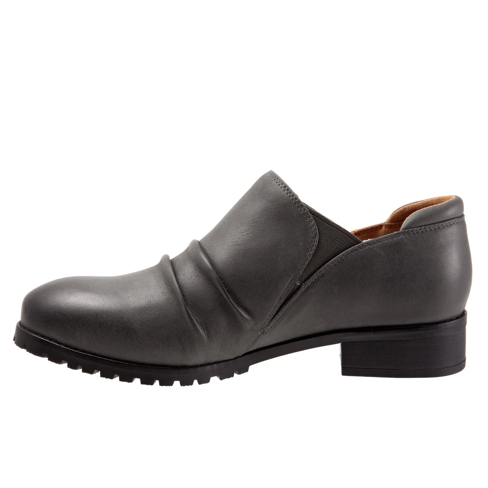 Softwalk Mara S1956-075 Womens Gray Wide Leather Ankle & Booties Boots synthetic leather Casual Elegance