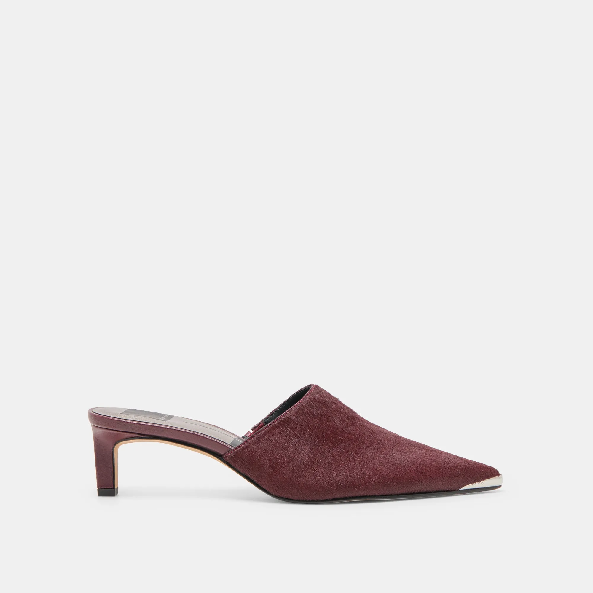 Cotton Base LEXY HEELS BERRY CALF HAIR