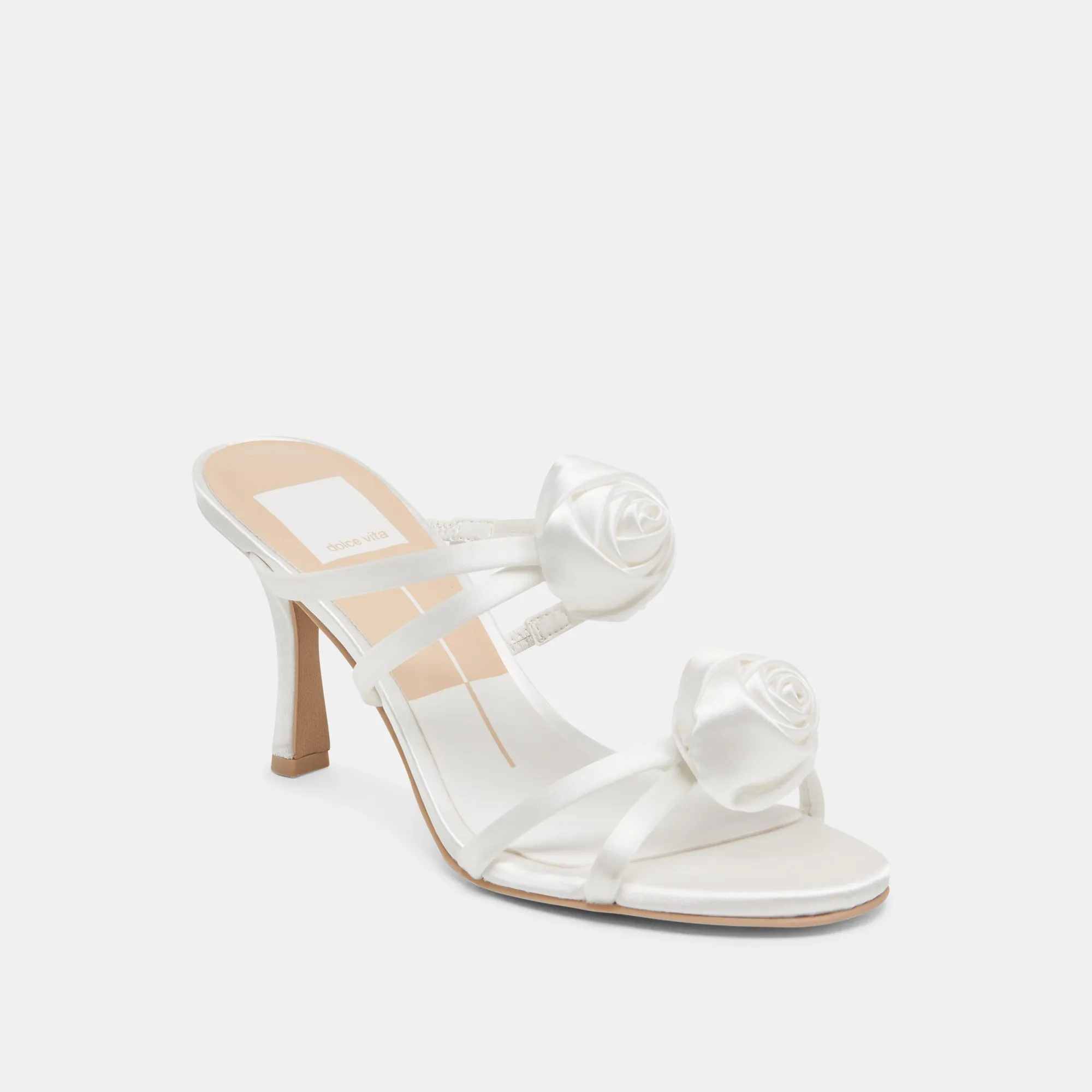 Slip Resistant LINZY HEELS TRUE WHITE SATIN