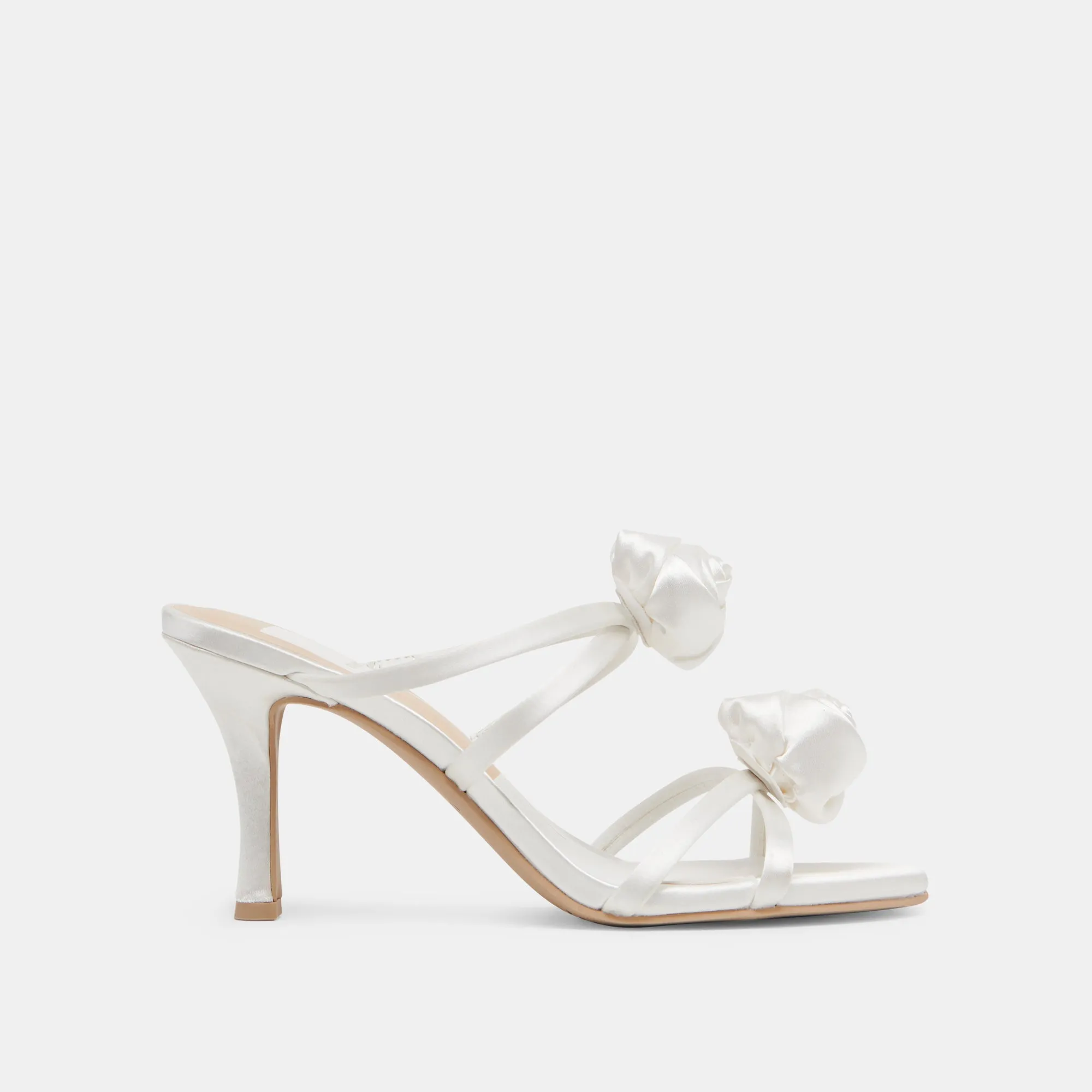 Soft Memory Foam Heels LINZY HEELS TRUE WHITE SATIN