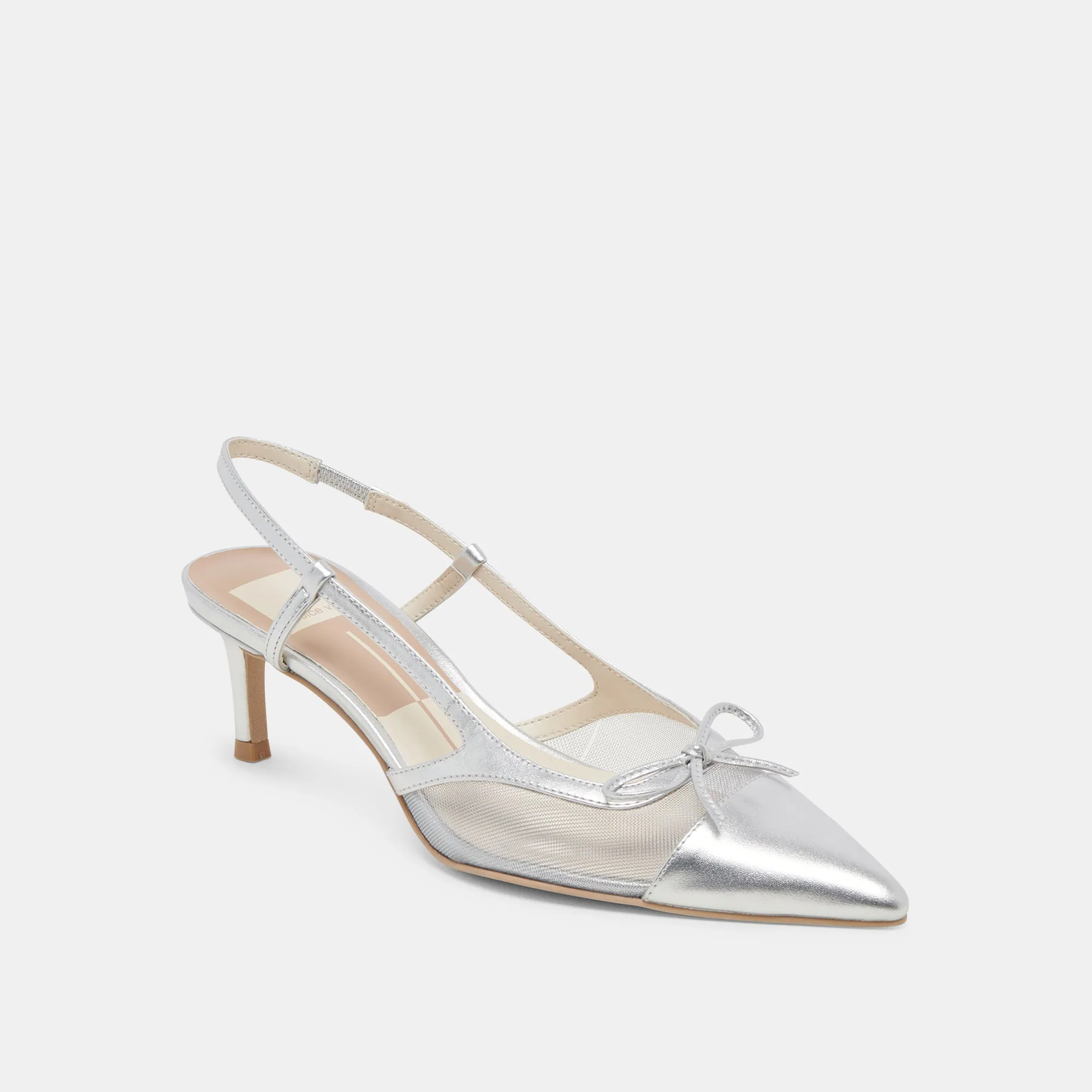 KANDI HEELS SILVER MESH Classic Black Heels