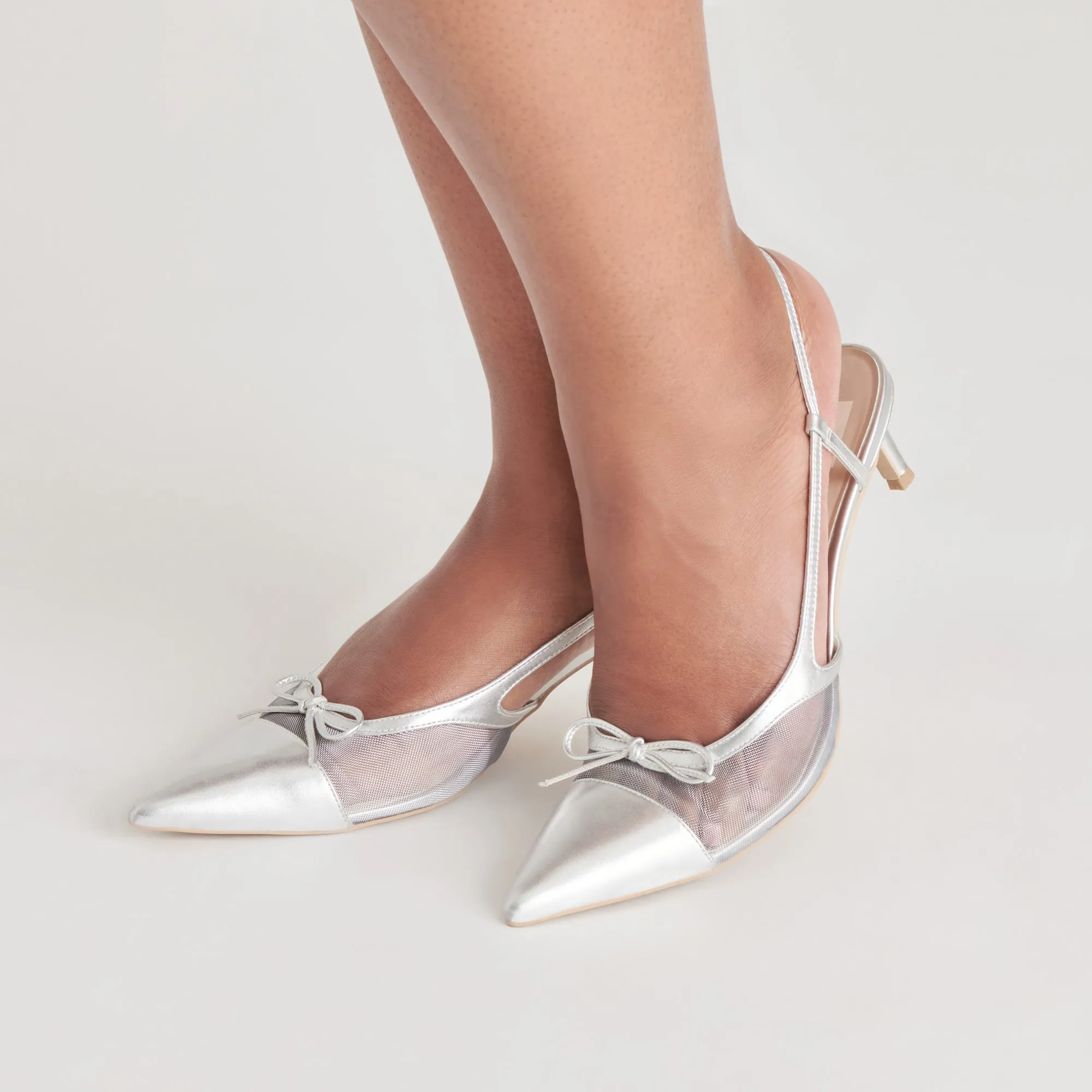 KANDI HEELS SILVER MESH elegant design