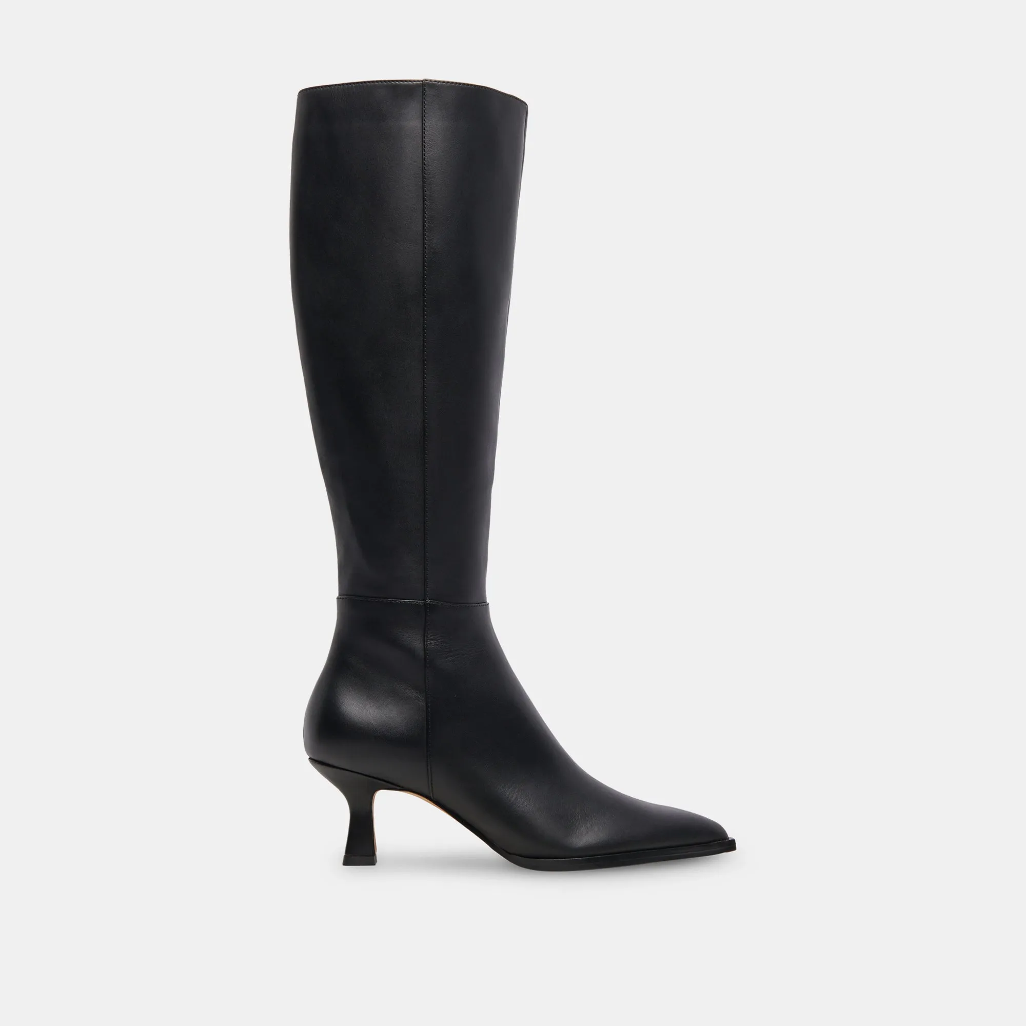 Distressed finish AUGGIE WIDE CALF BOOTS BLACK LEATHER