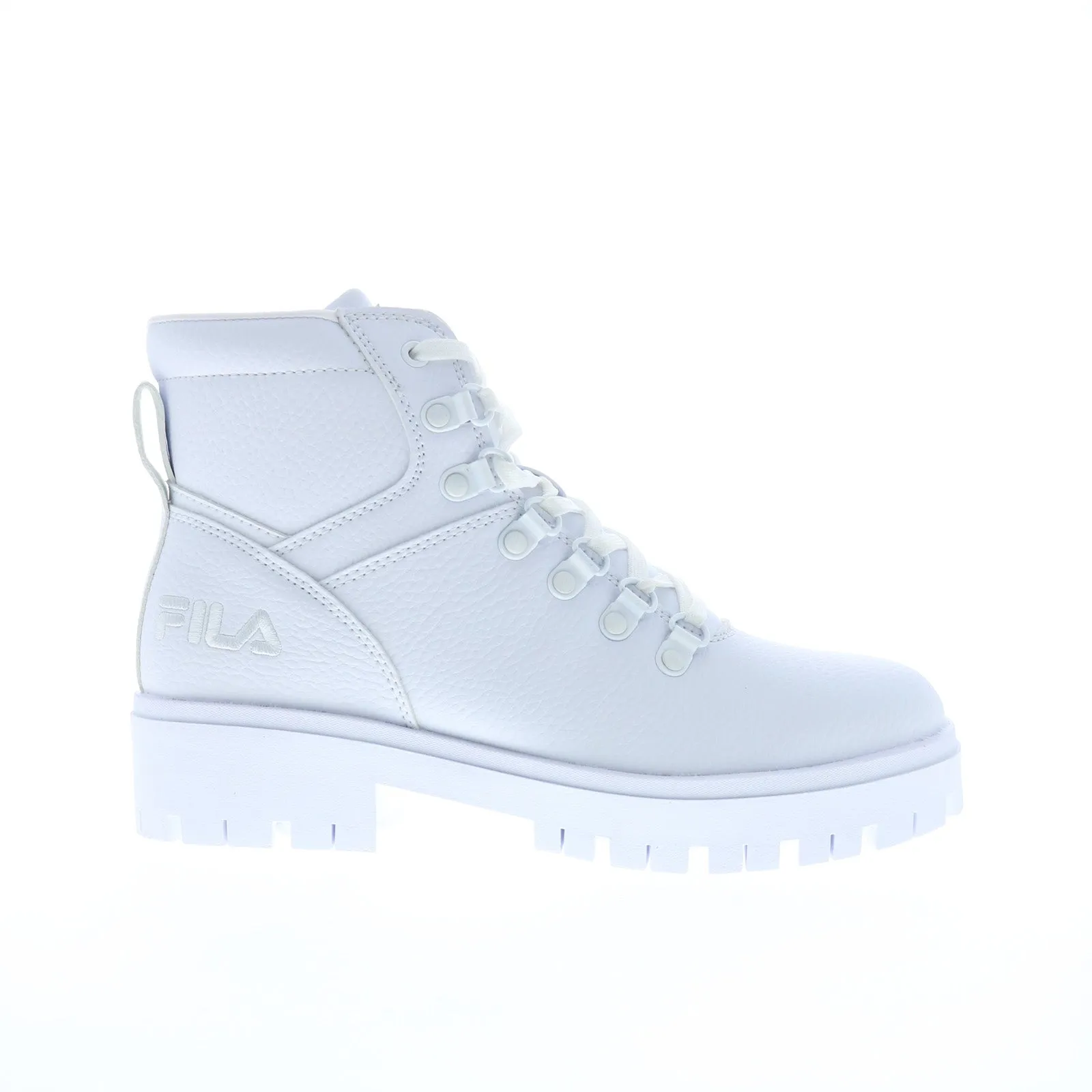 Fila Ty20 5HM01100-125 Womens White Synthetic Lace Up Casual Dress Boots Easy Care Sleek Finish