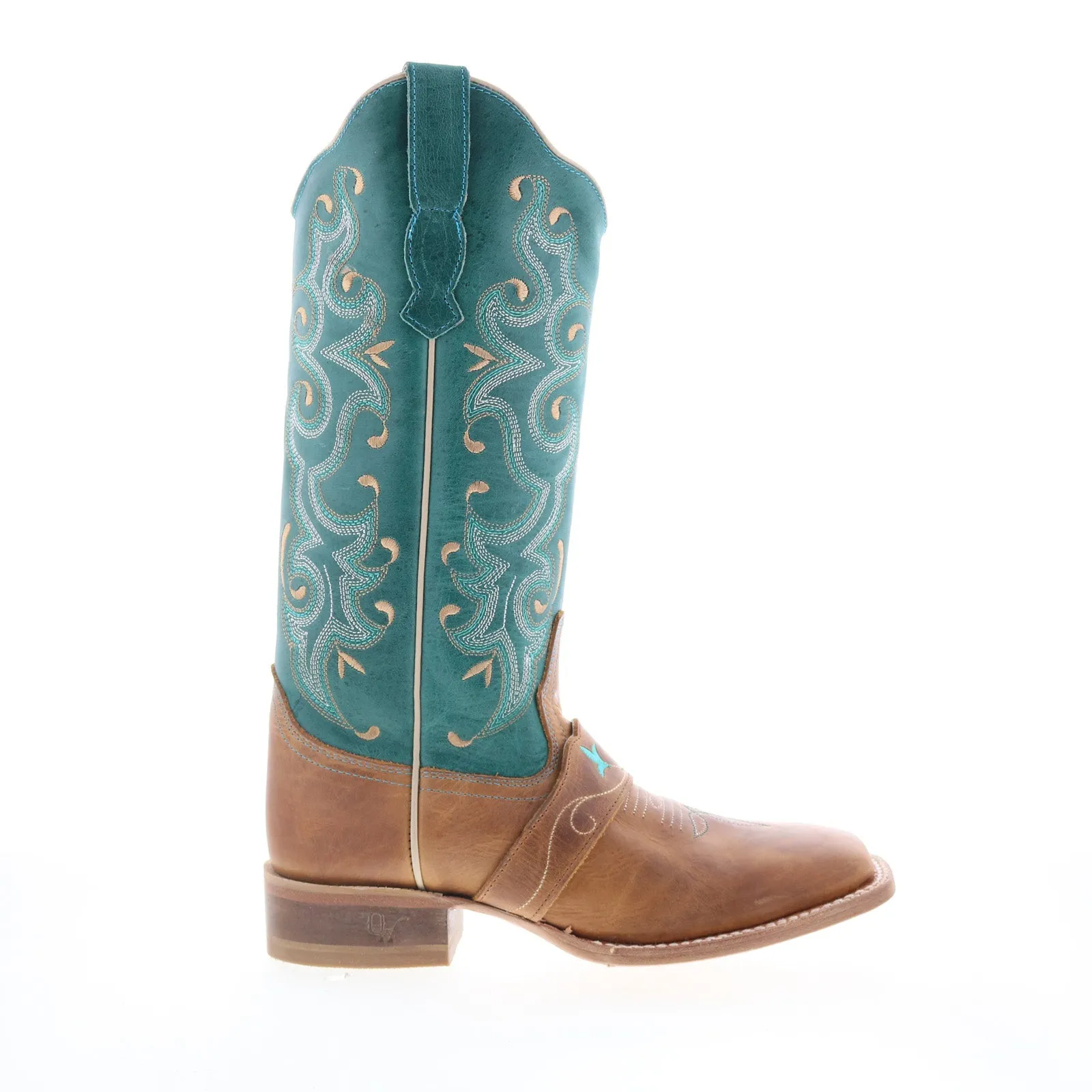 Party Occasion Ski Resort Visitor Outlaw Old West Wide Square Toe 70051 Womens Brown Leather Western Boots