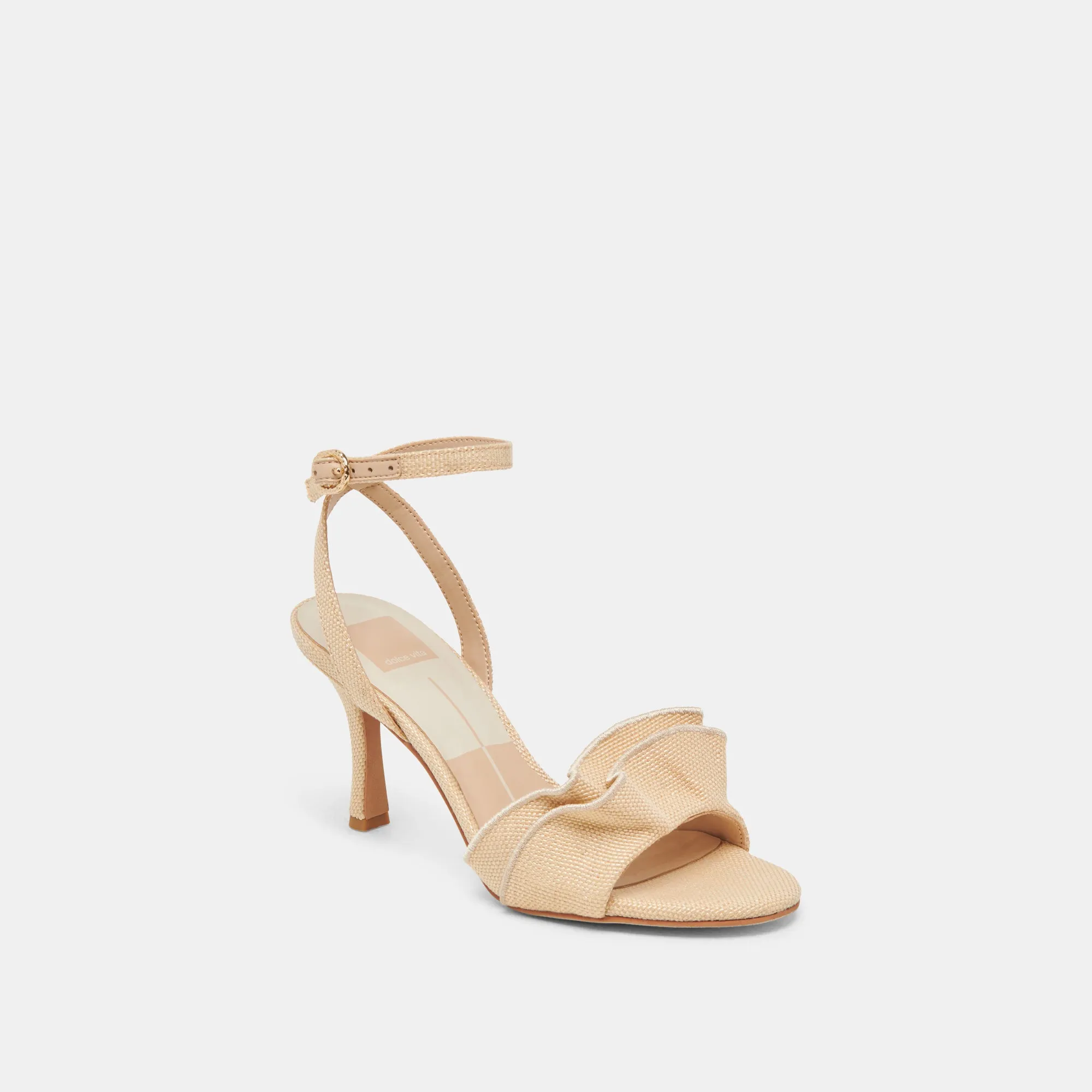 PU midsole Glam Heeled Sandals LUNETE HEELS LT NATURAL WOVEN RAFFIA